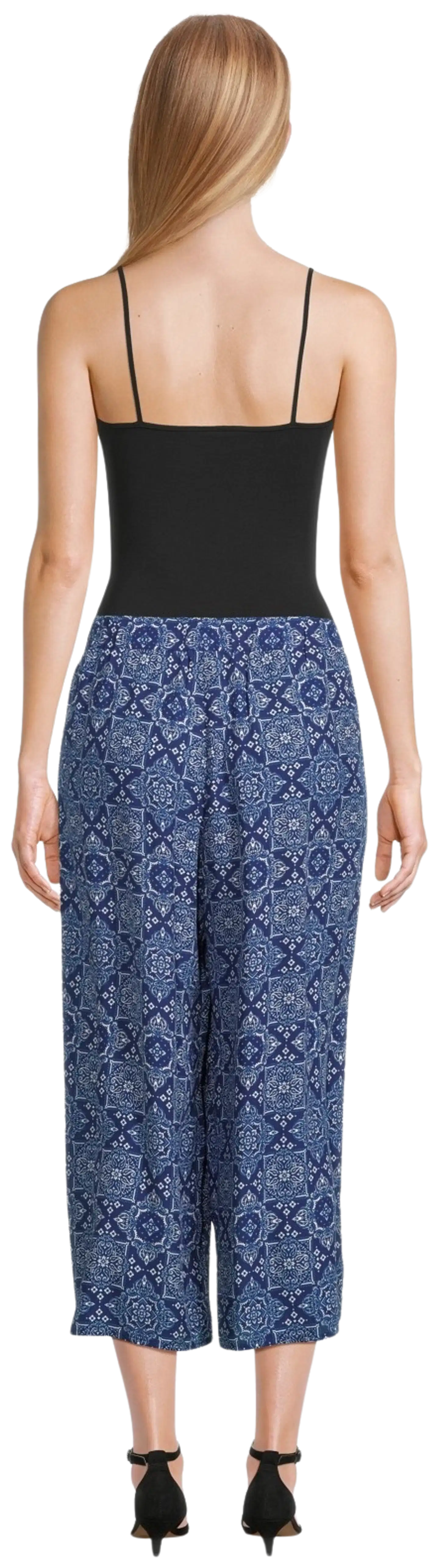 TEX naisten kuviolliset culottes-housut I283361 - NAVY 2 - 3