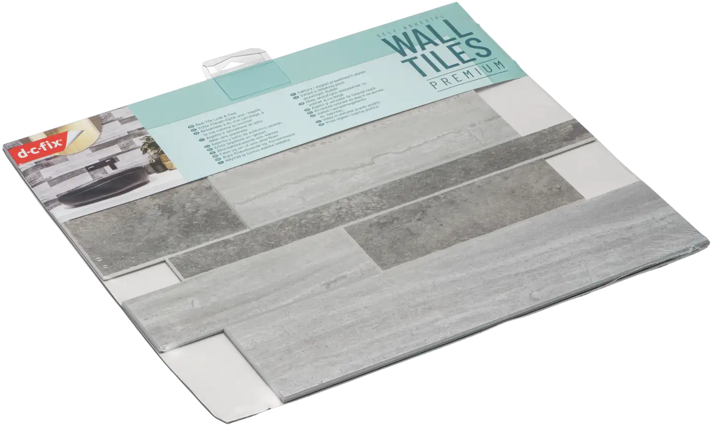 D-C-Fix 270-4000 Premium itseliimautuva seinälaatta. Laatan koko 30,5 cm x 30,5cm. Laatan kuviona on kivimosaiikki. - 1