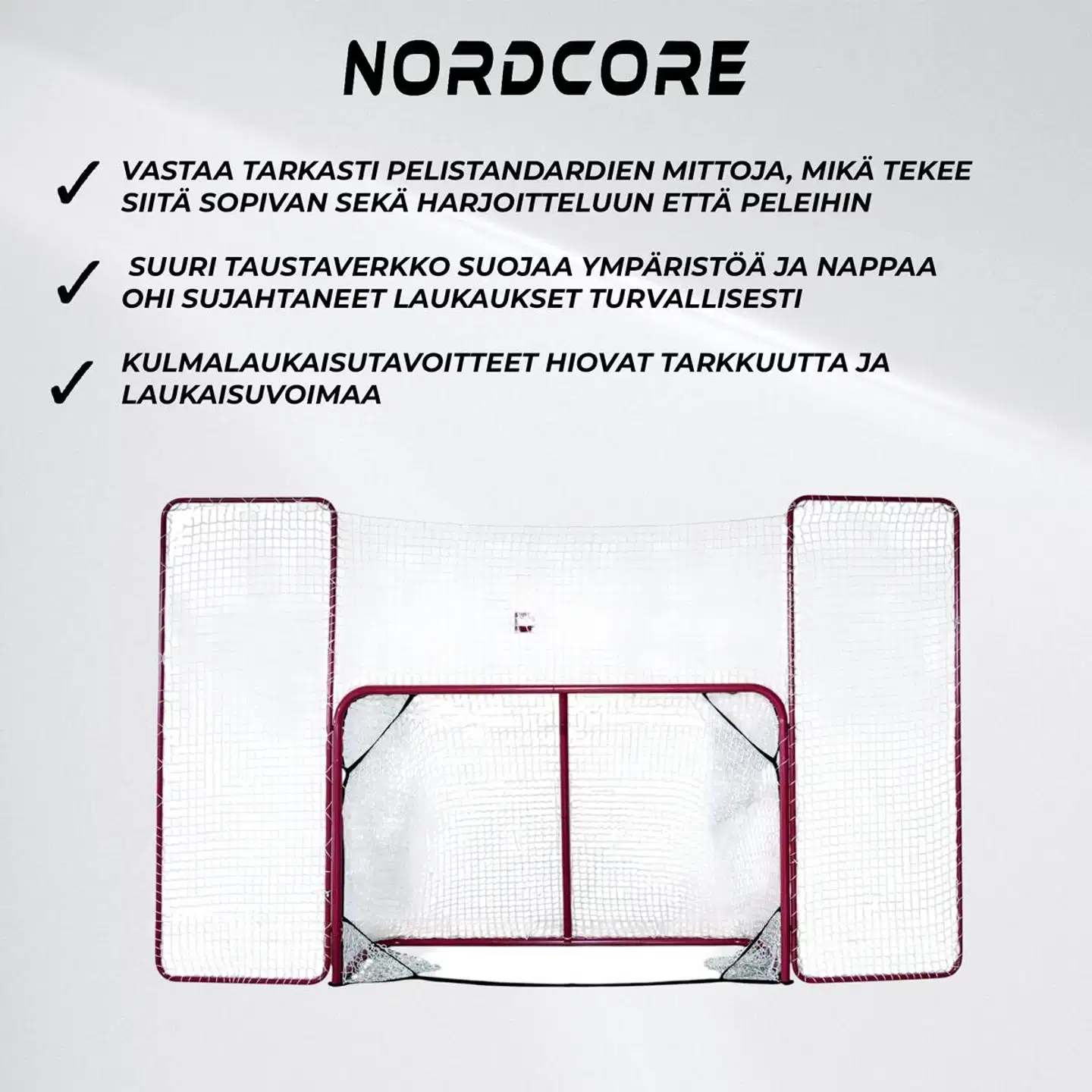 Nordcore jääkiekkomaali taustaverkolla 183x122x75 cm - 3