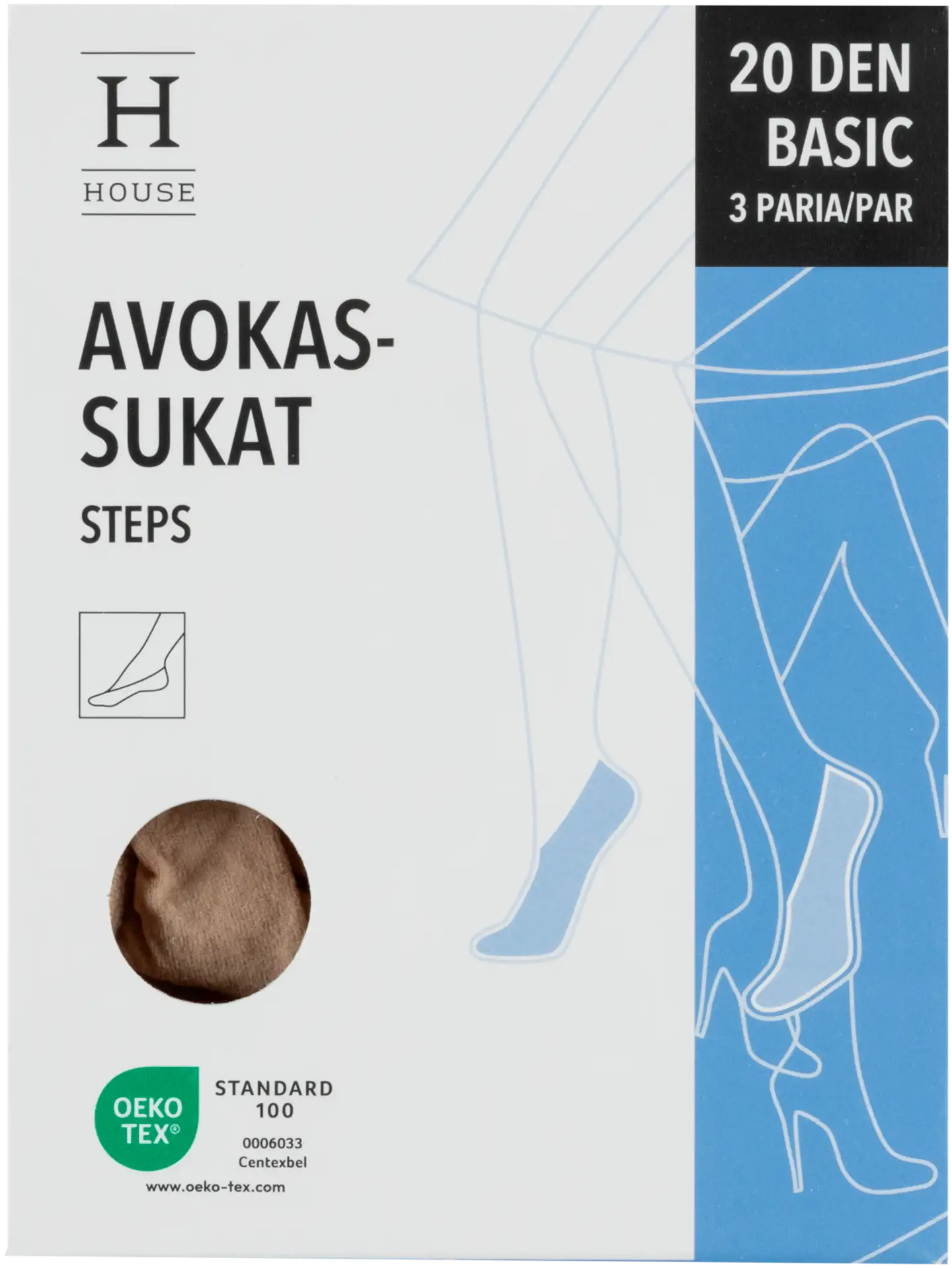 House naisten avokassukat 20den 3-pack - Sun