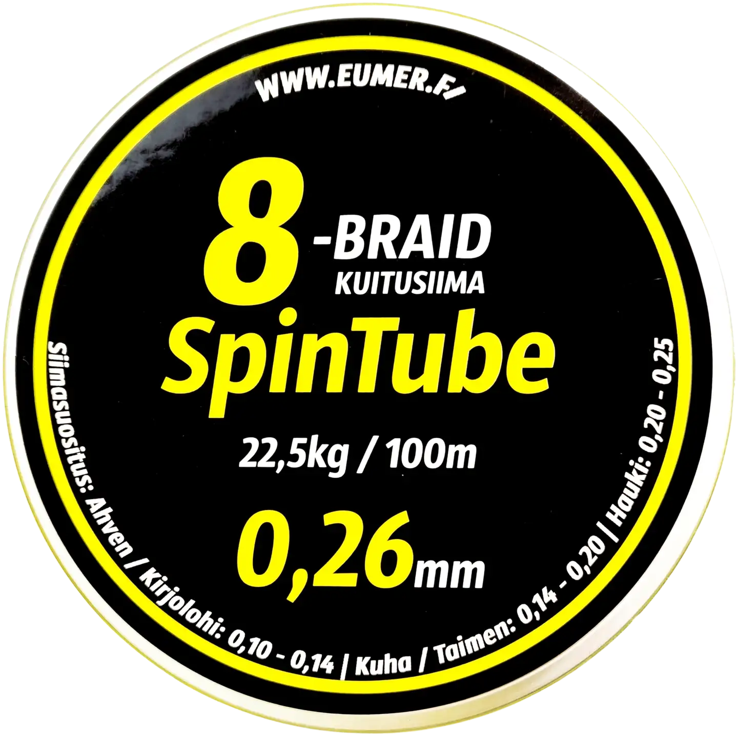 Spintube 8 kuitusiima fl 0,26mm / 100m 22,6kg