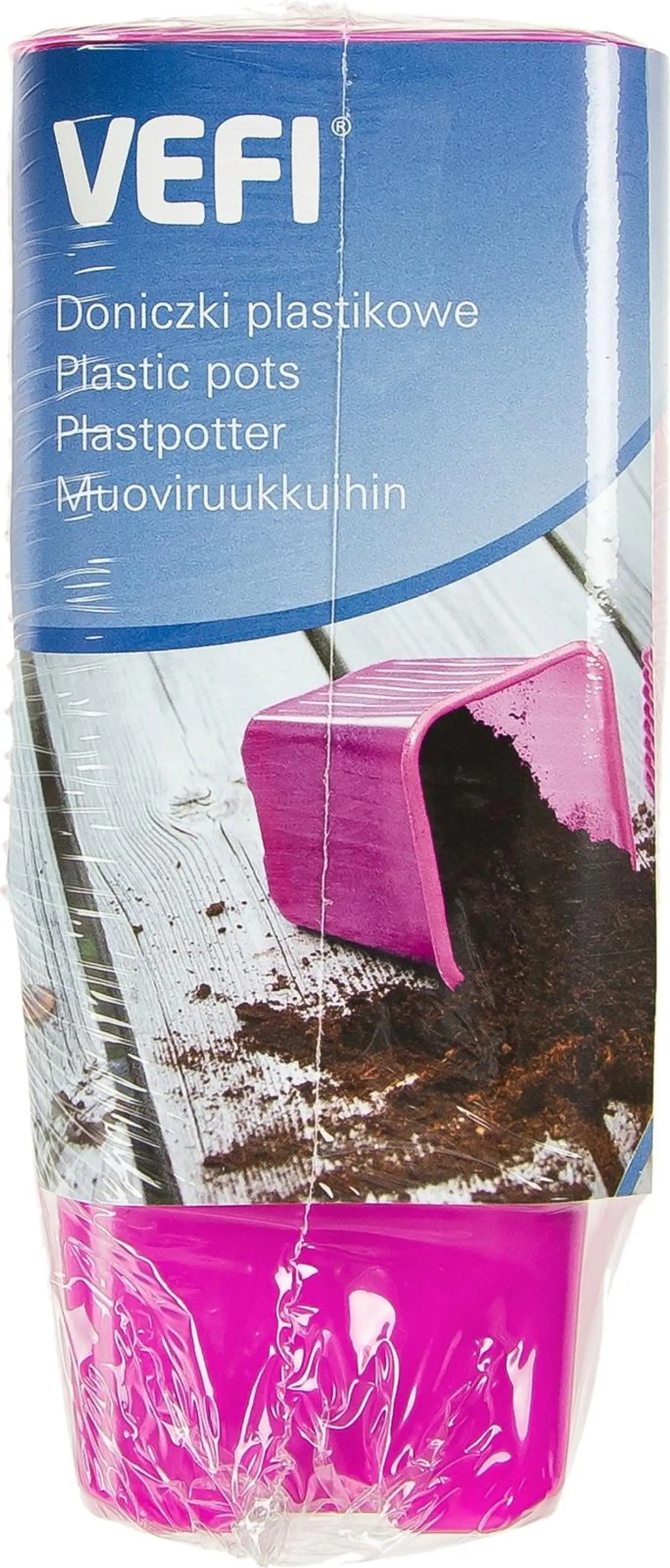 Vefi Esikasvatusruukku 8x8 cm pinkki 20 kpl/pkt - 1