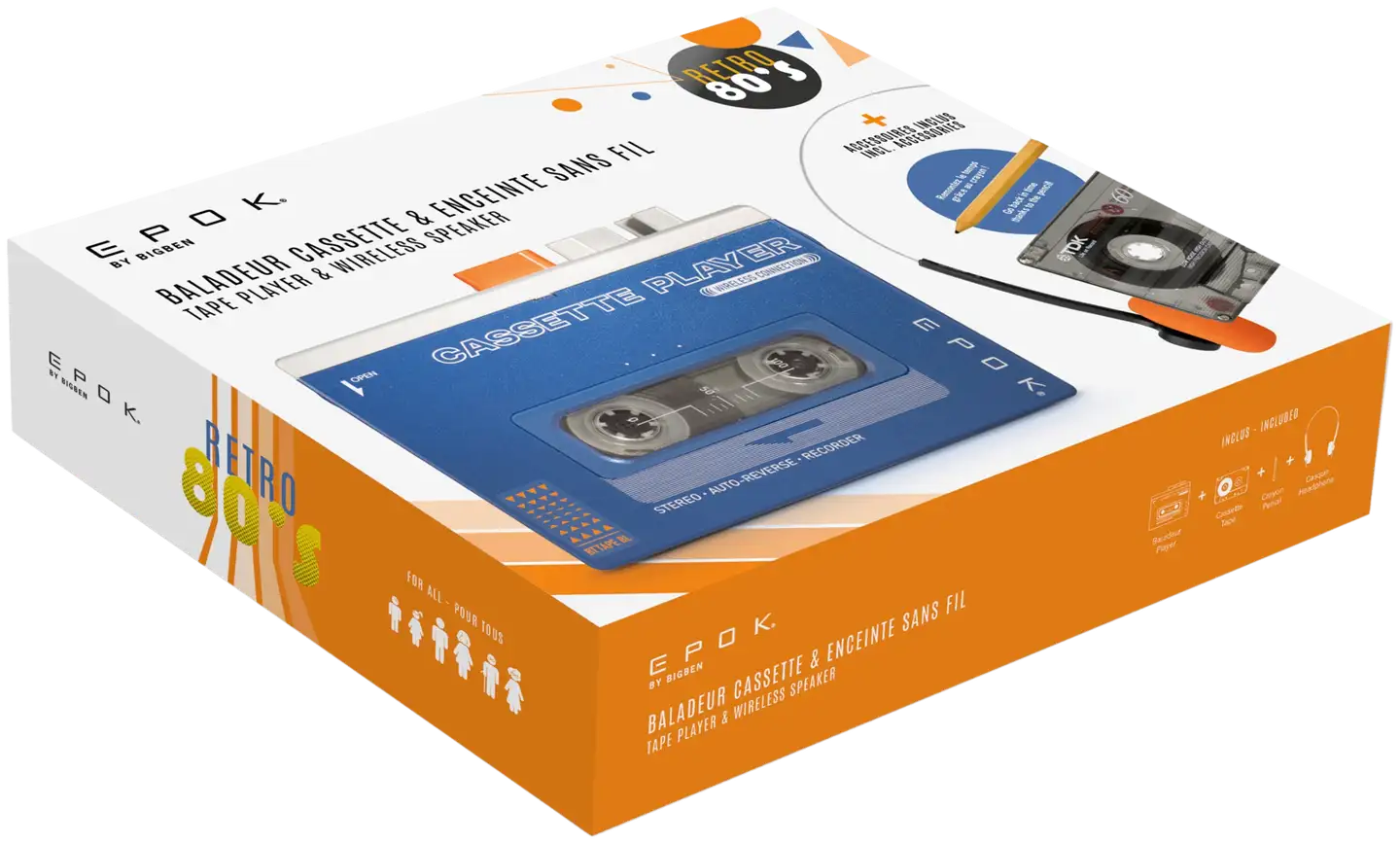 Bigben Epok kannettava kasettisoitin Bluetooth yhteydellä Retro - 5