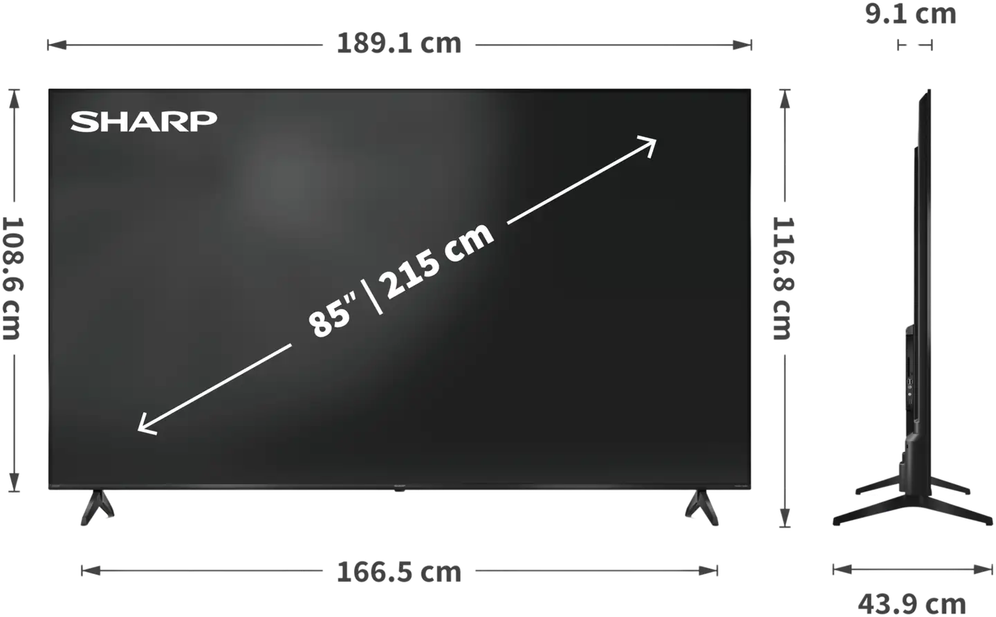 Sharp 85" 4K UHD QLED Google TV 85HP5265E (2026) - 4