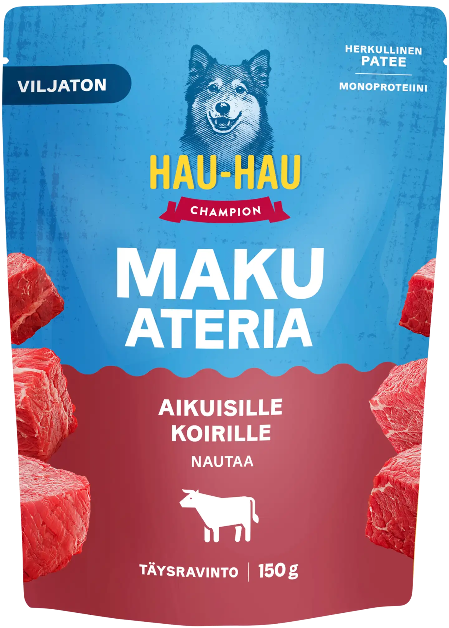 Hau-Hau Champion Makuateria Aikuisille koirille nautaa 150 g