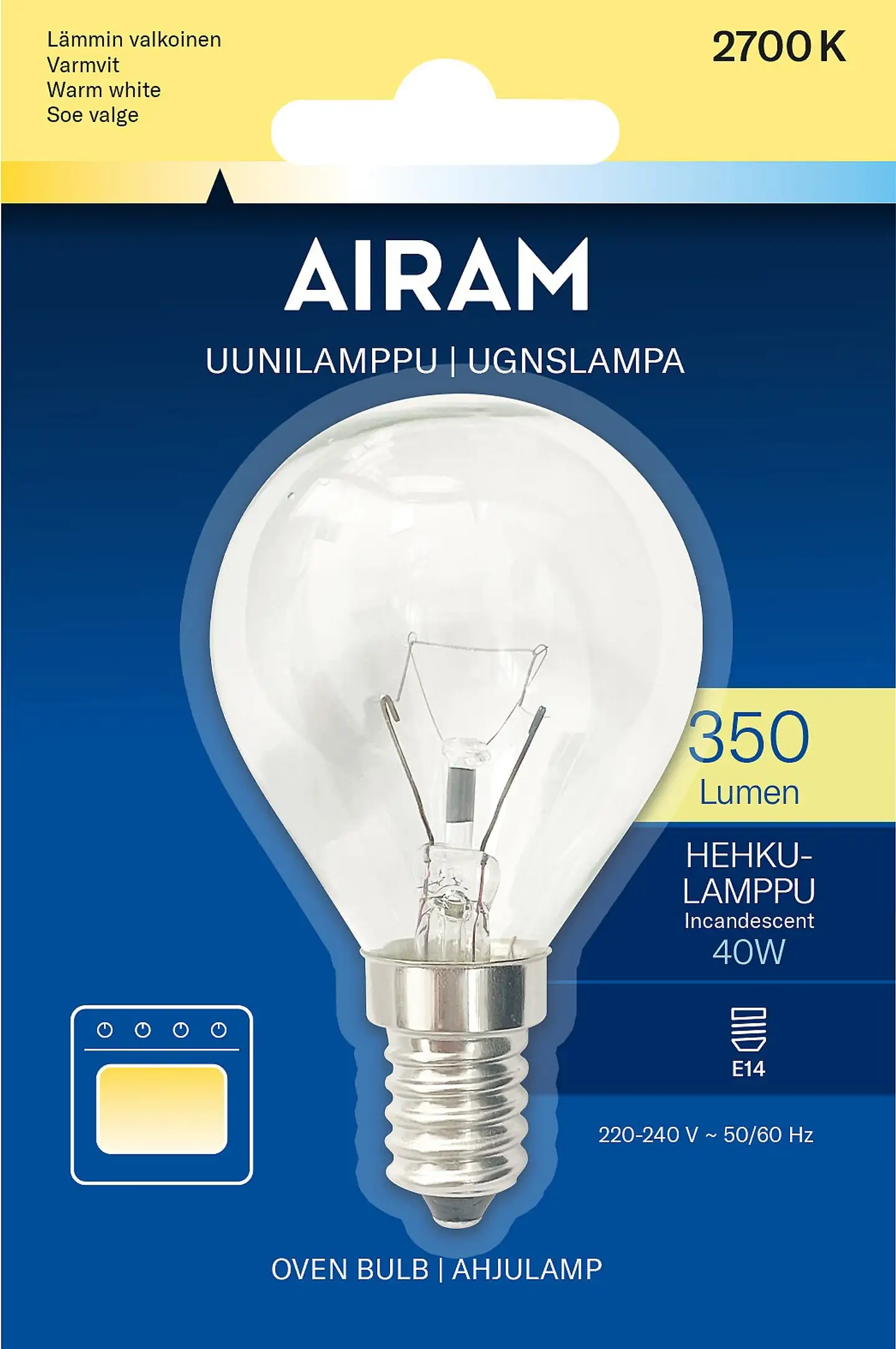 Airam P45 40W 350lm E14 UUNILAMPPU - 2