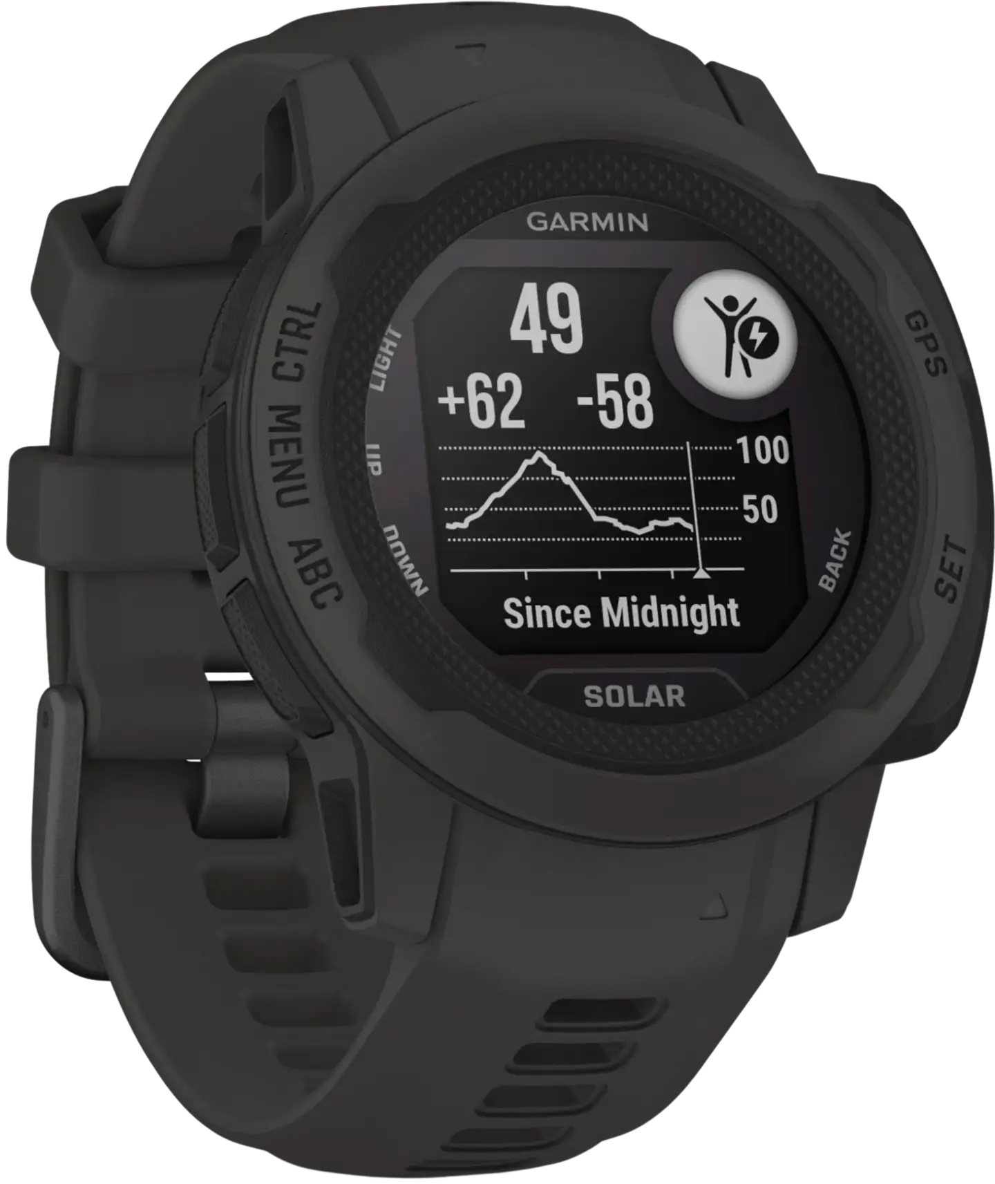 Garmin Instinct 2s solar multisport GPS kello, tummanharmaa - 5