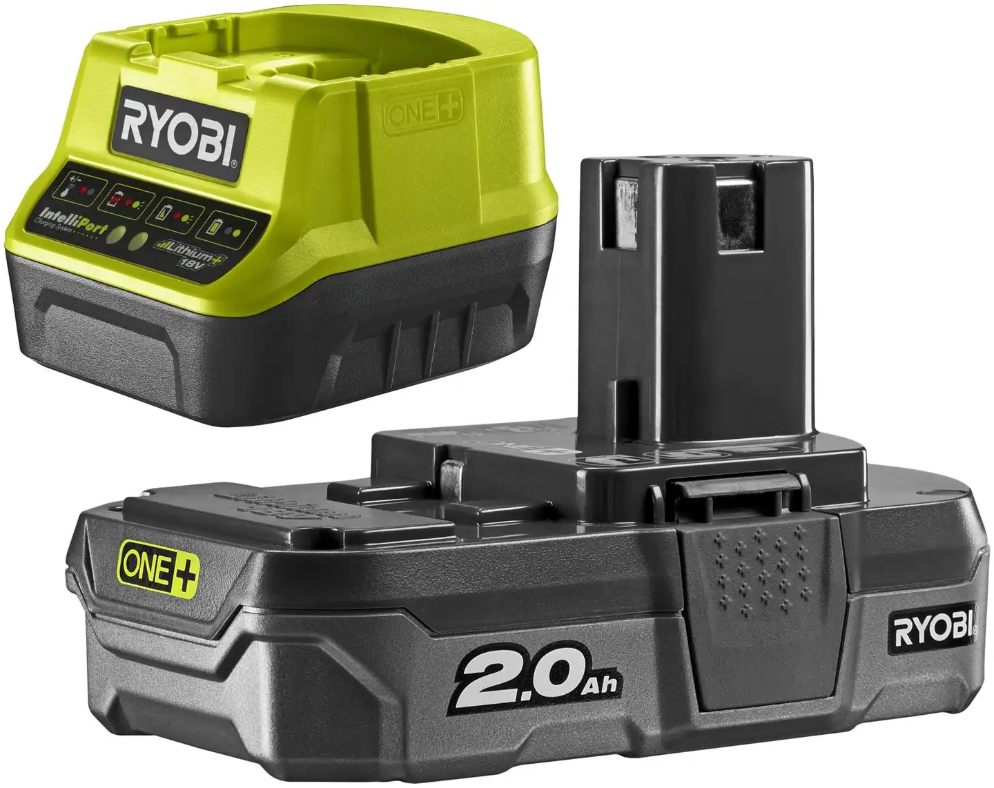 Ryobi ONE+  akku ja laturi 18V RC18120-120