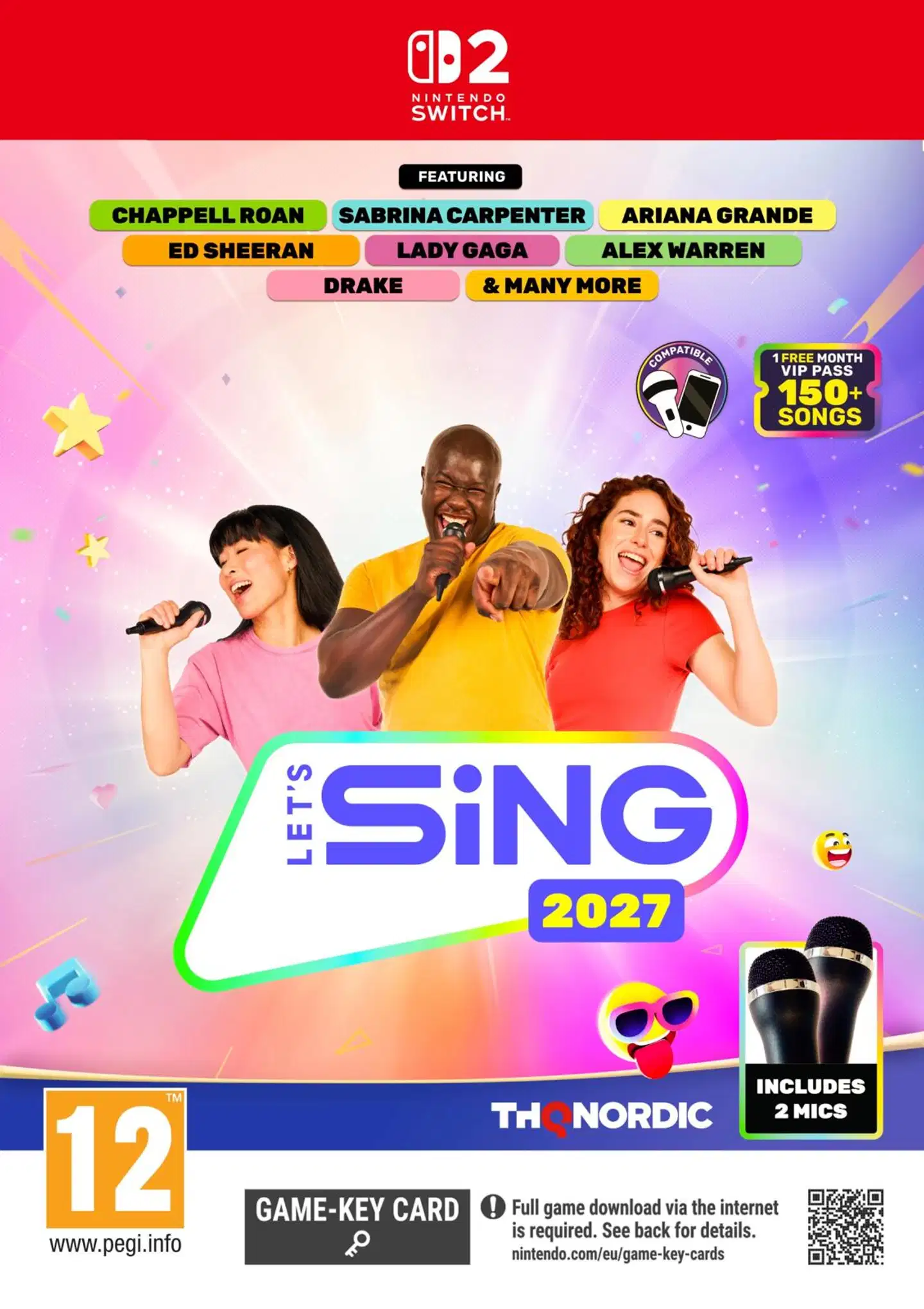 Nintendo Switch 2 Let's Sing 2027 & 2 mikrofonia