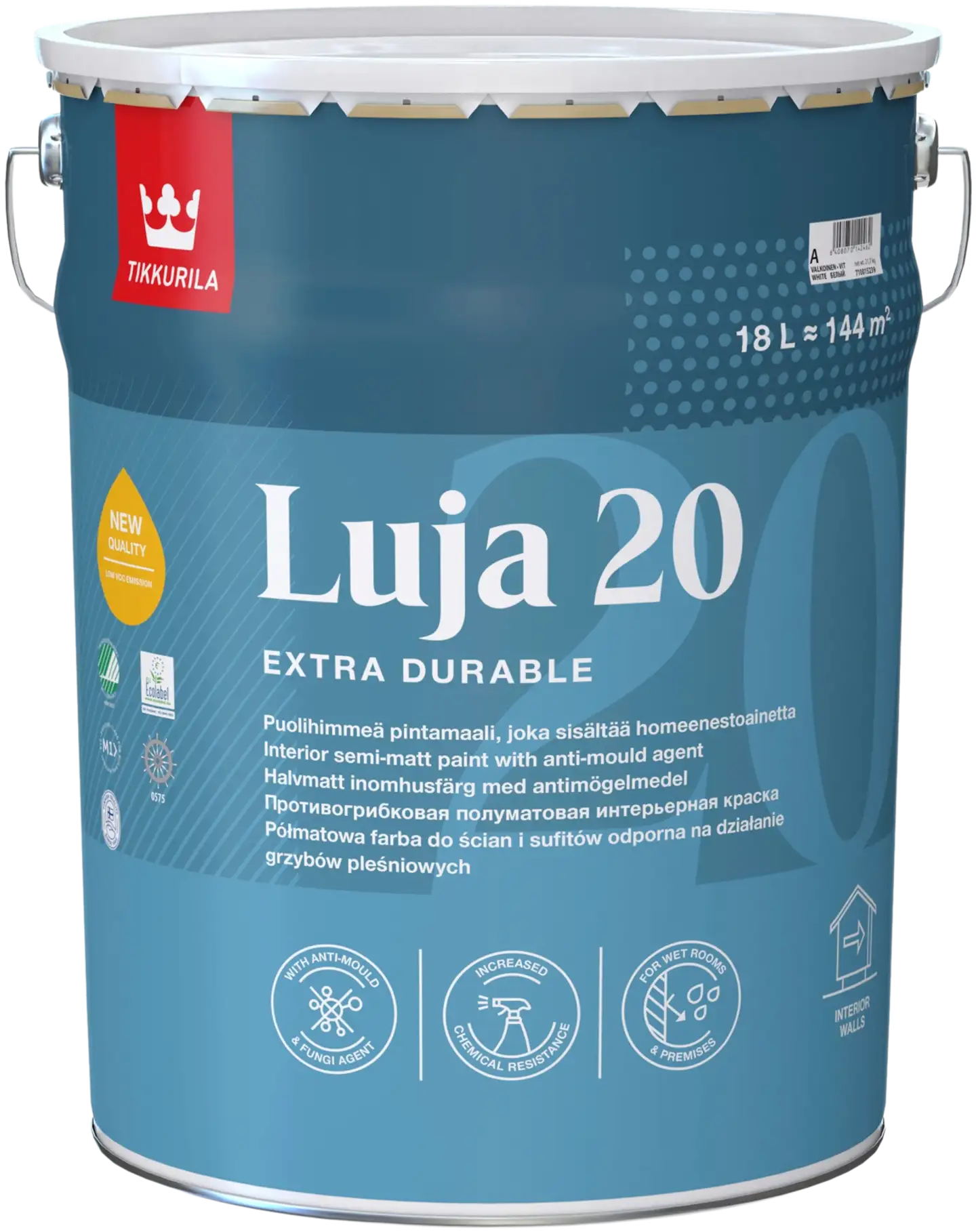 Tikkurila Luja 20 pintamaali 18l G497 höyry puolihimmeä