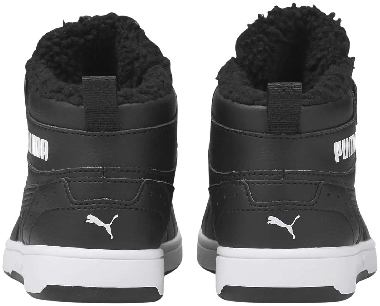 Puma lasten lämminvuorinen vapaa-ajan jalkine Rebound Joy Fur - black-white - 2