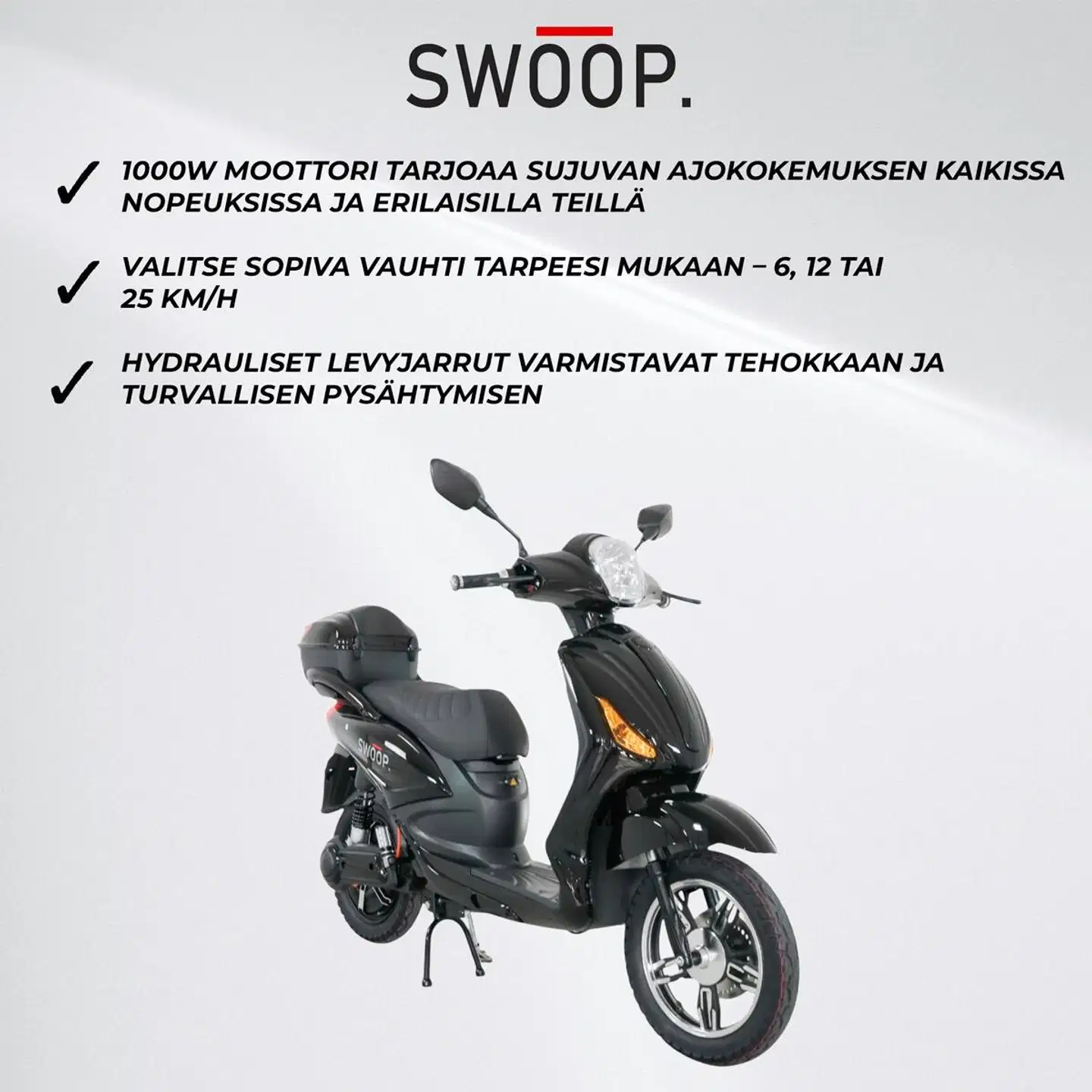 Swoop sähköskootteri city, musta - 10