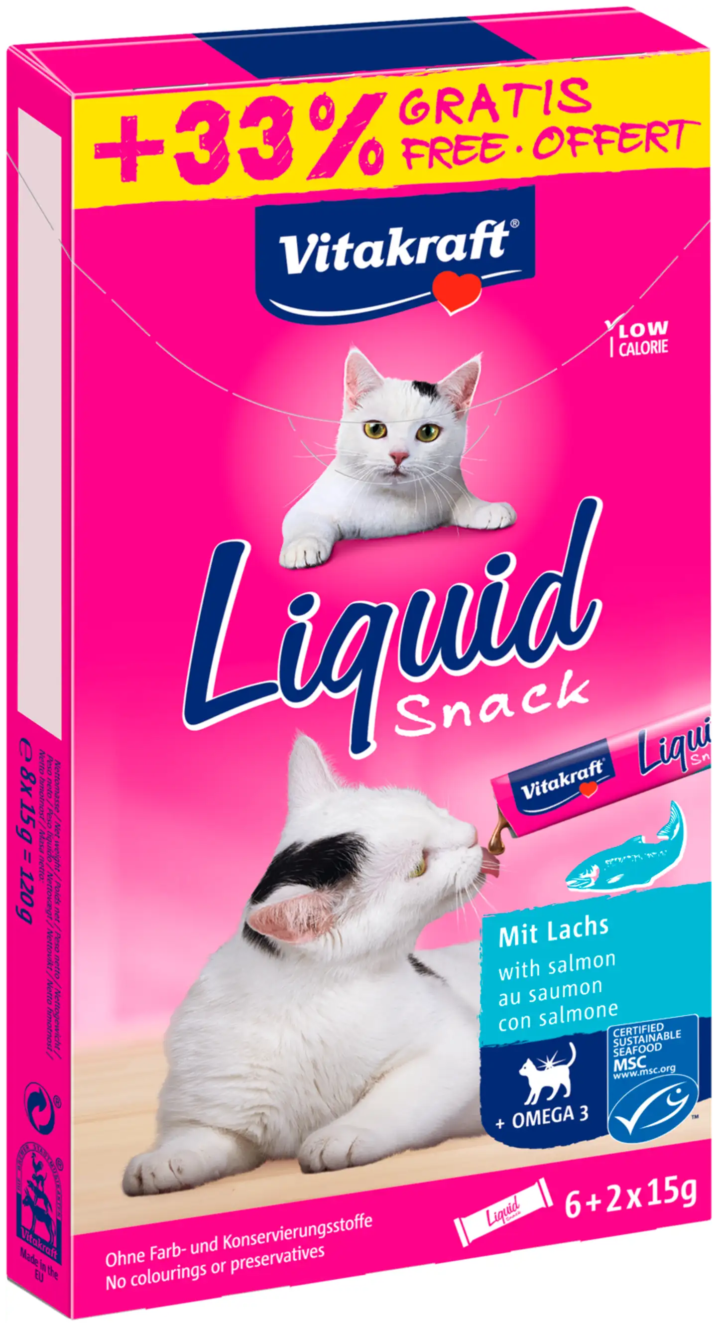 Vitakraft Liquid snack Nestemäinen välipala lohi + omega +33%