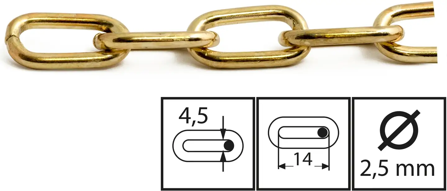 Habo koristeketju 250-1 messingöity 2m - 1