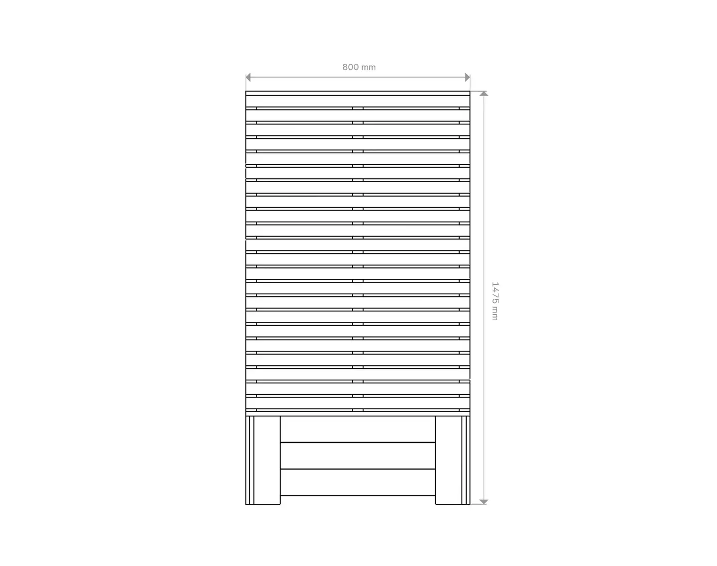 Seinäkelaatikko, ruskea, 147x80x33 cm - 2