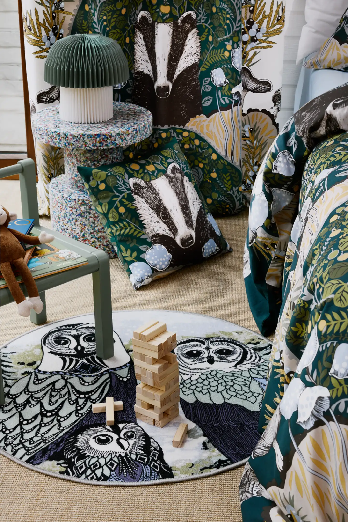 Vallila matto Huhuu  Ø 80 cm bluegreen - 3