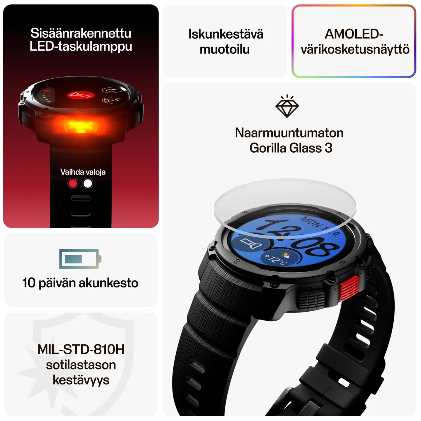 Polar urheilukello Street X Night Black (S-L) - 12