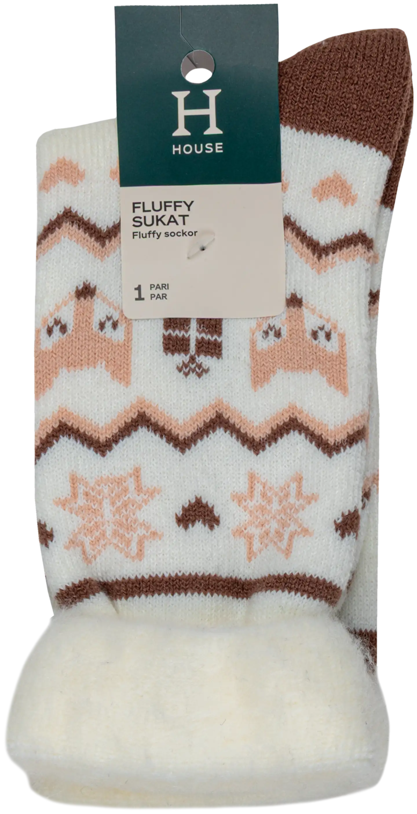 House naisten pehmosukat 214H322507 - Off white/taupe - 2