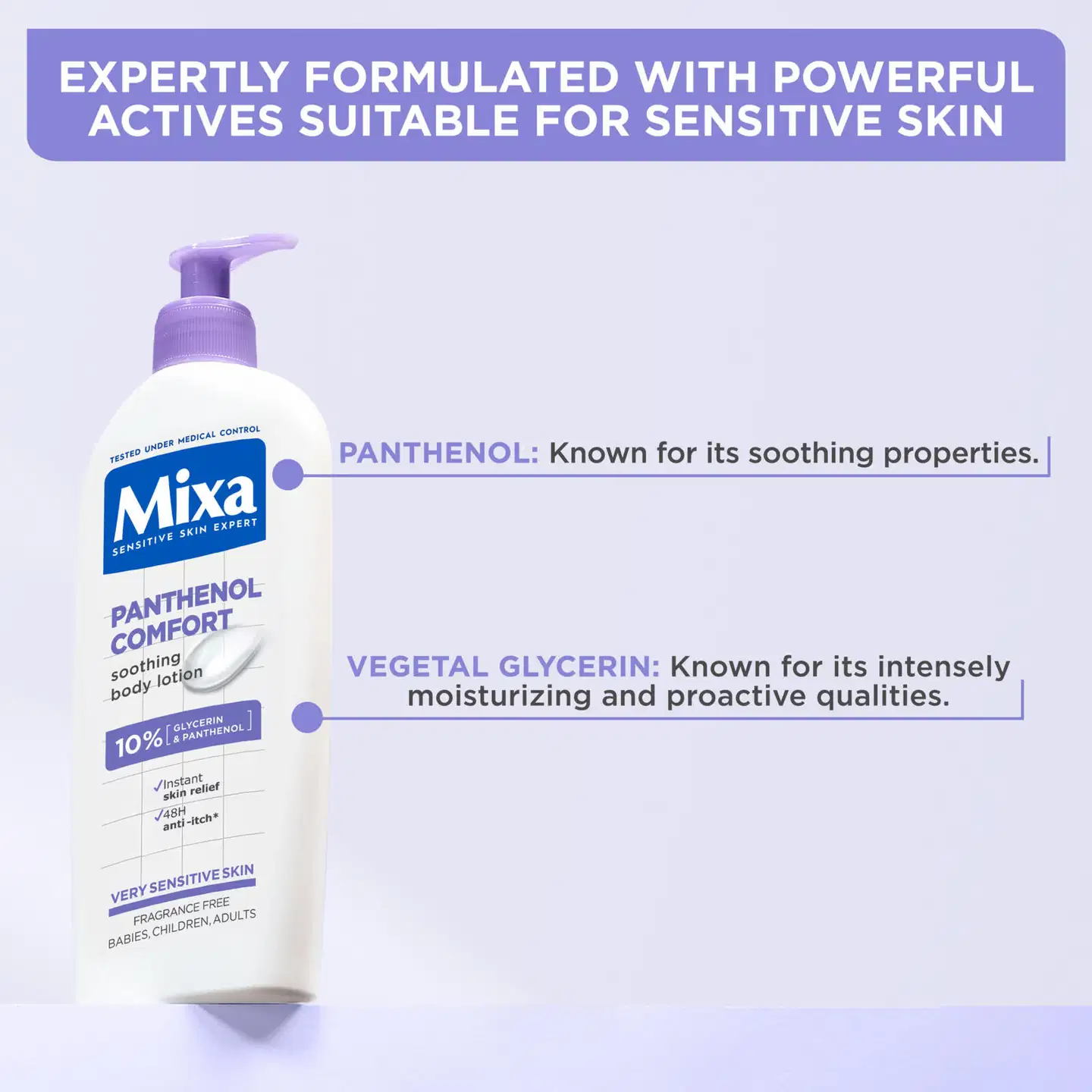Mixa Panthenol Vartalovoide Rauhoittava vartalovoide erittäin herkälle iholle 250ml - 3