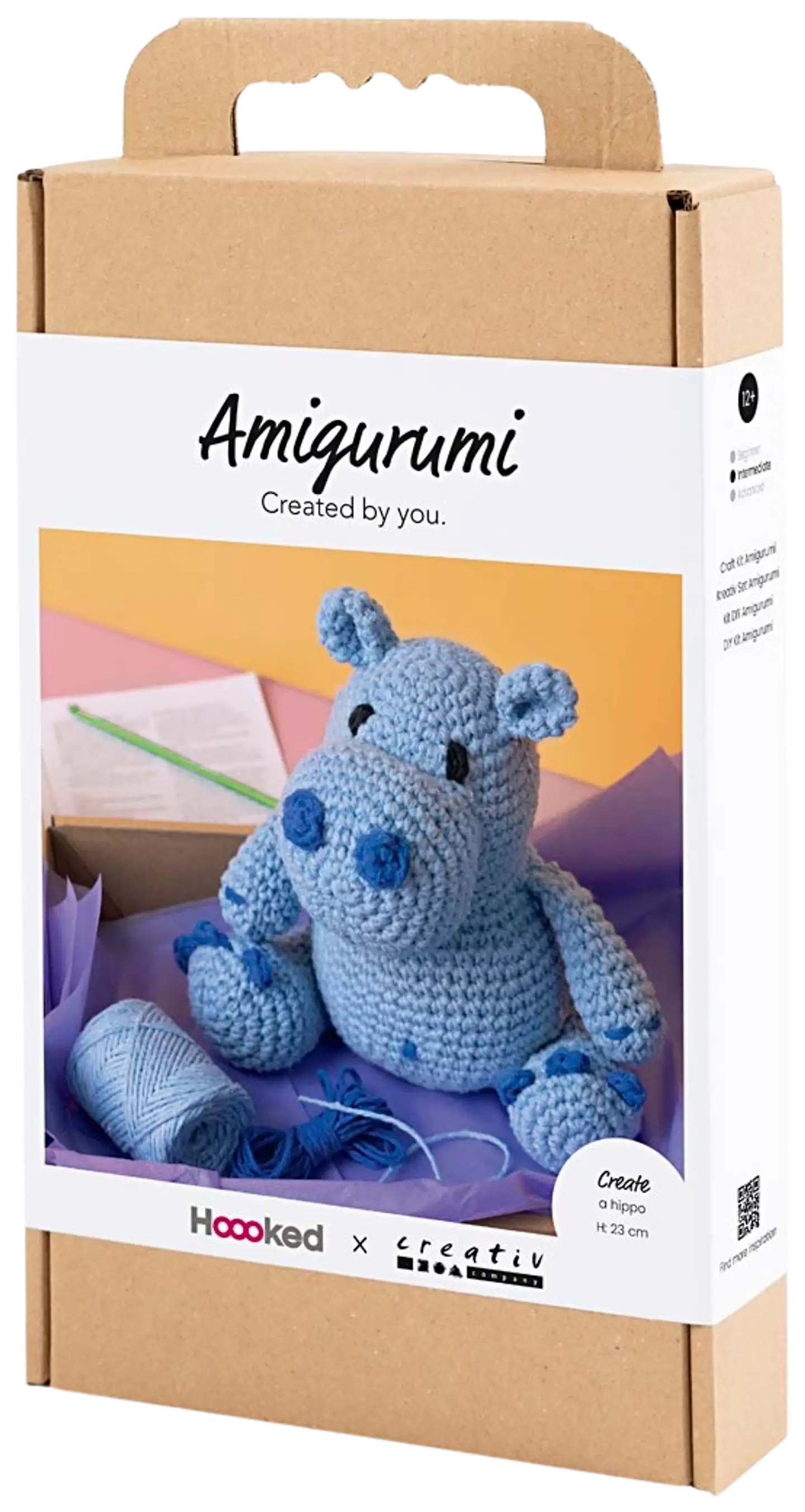 Amigurumi Askartelusetti, Virtahepo, sininen, vaaleansininen, 1pkk/ 1 pkt - 3