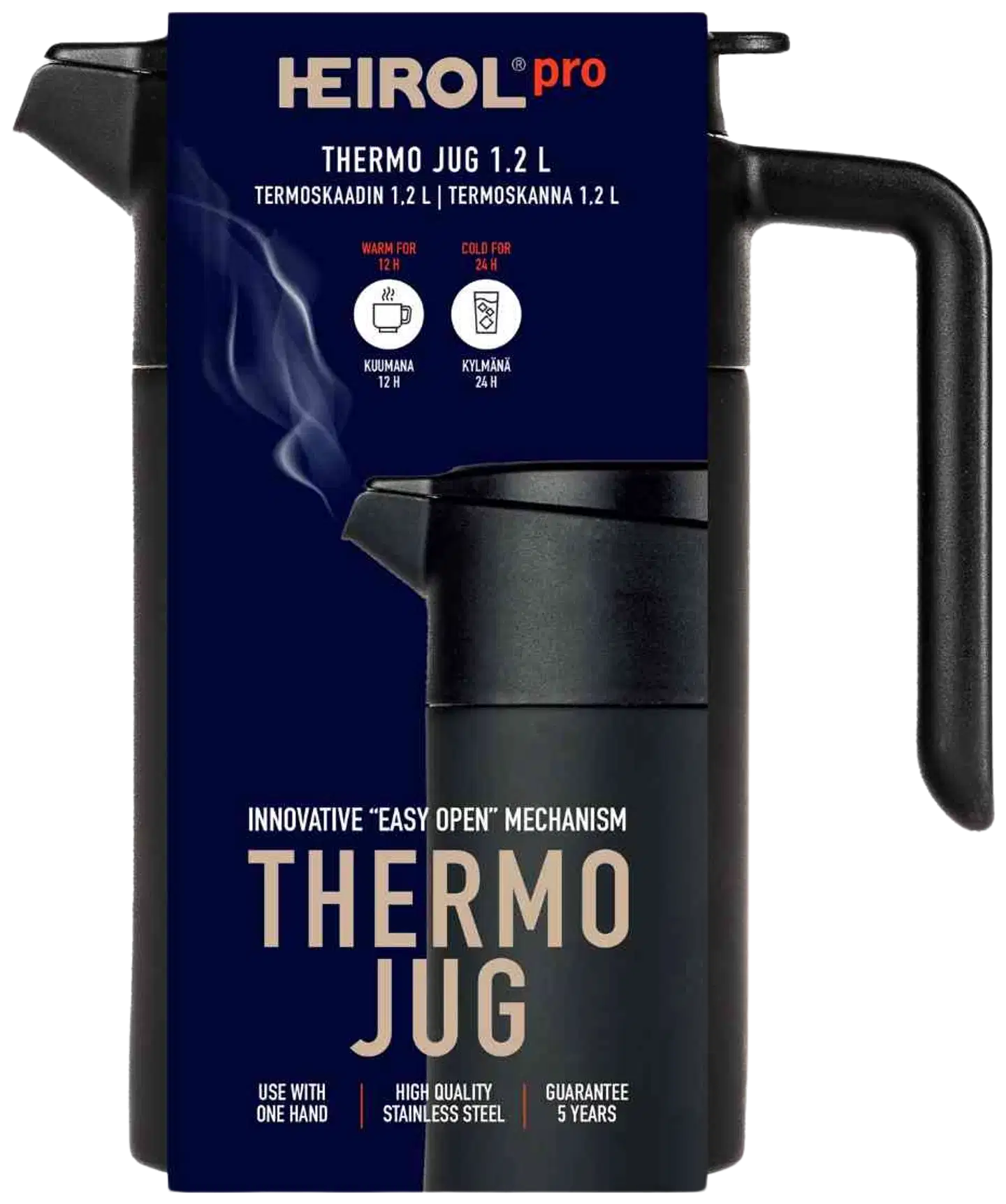 Heirol Termokaadin 1,2 L Easy Open, musta - 2