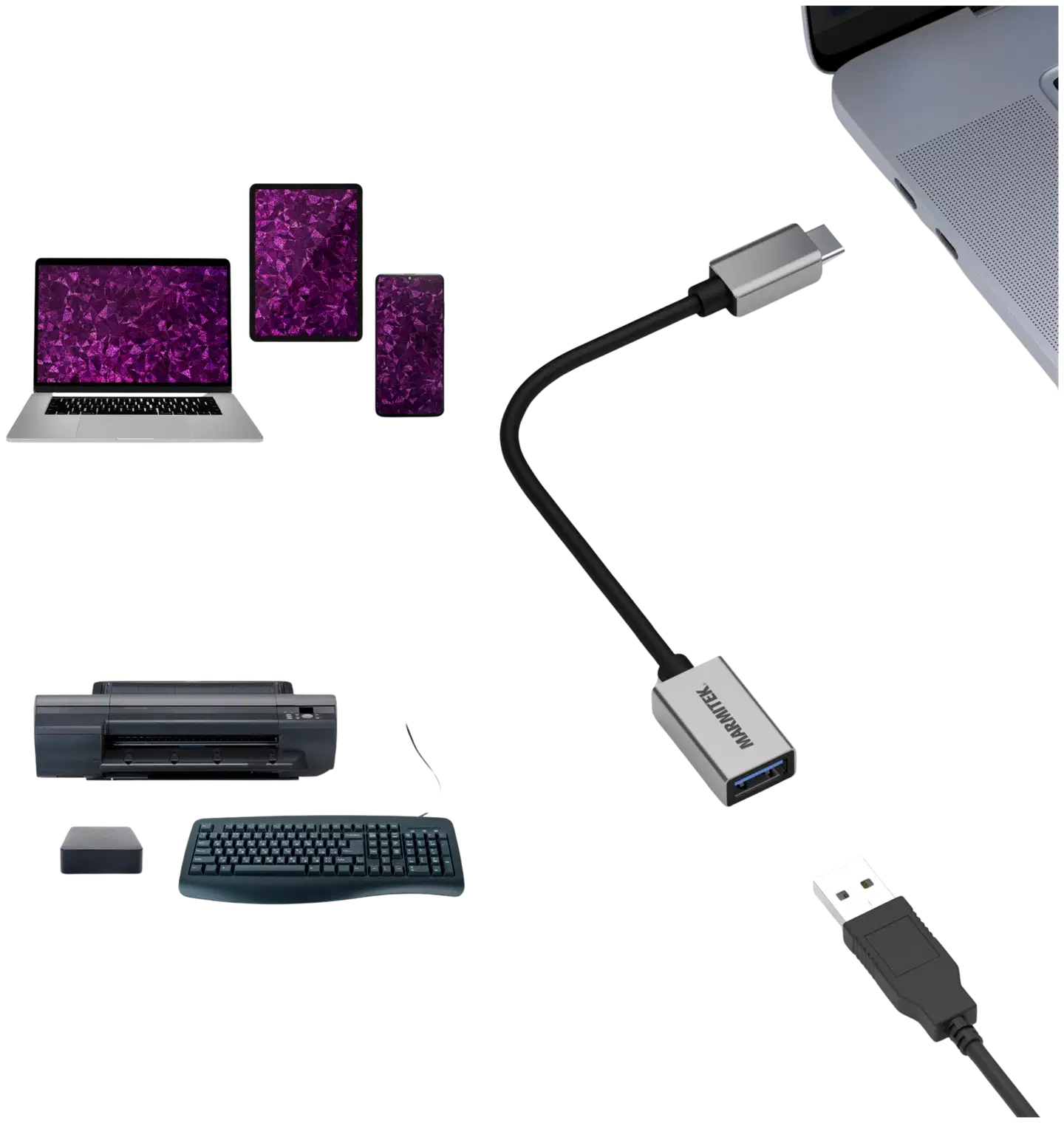 Marmitek Connect USB-C - USB-A -adapteri - 5