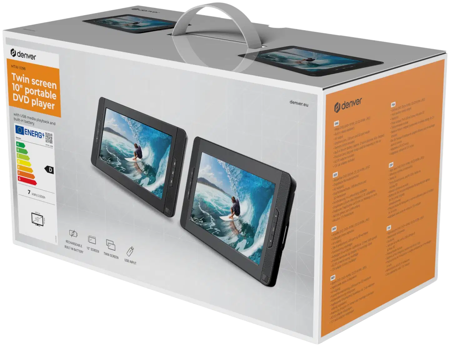Denver DVD soitin kahdella 10" näytöllä MTW-1098 - 10