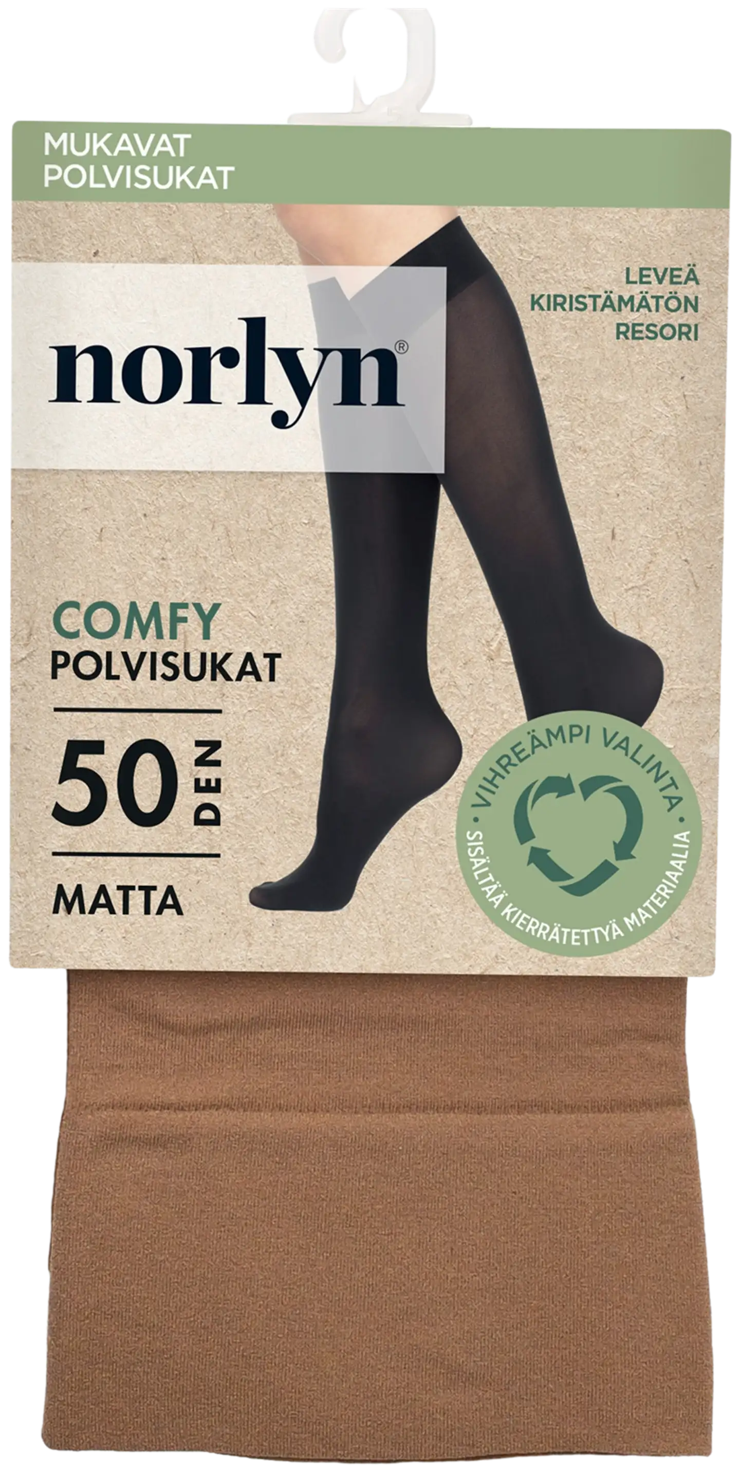 Norlyn naisten polvisukat Comfy Opaque 50 denier - Powder