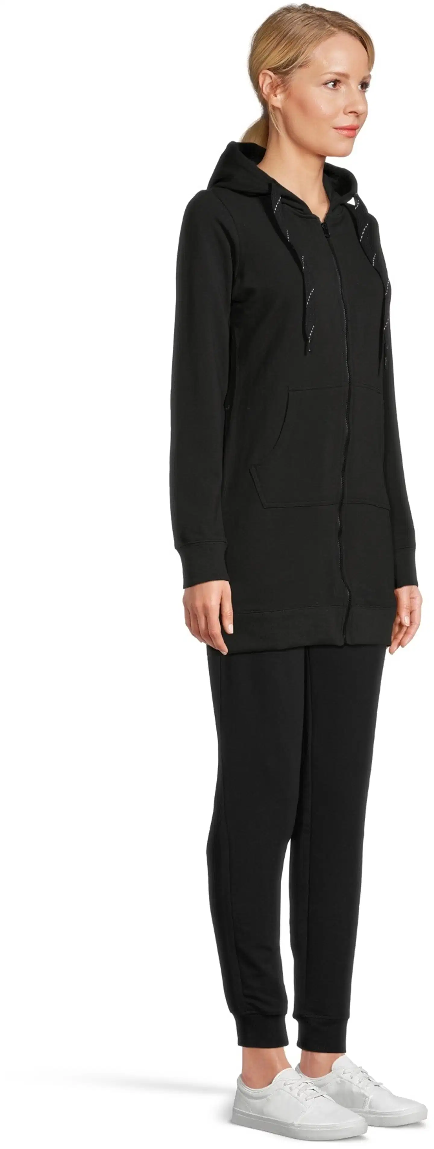 House naisten pitkä collegetakki Terry - MUSTA - 4