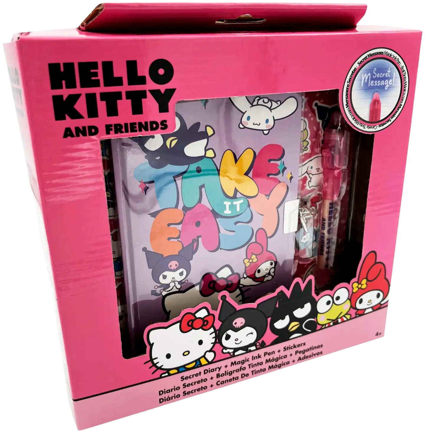 Hello Kitty Secret päiväkirja, kuulakynä näkymättömällä musteella & tarroja
