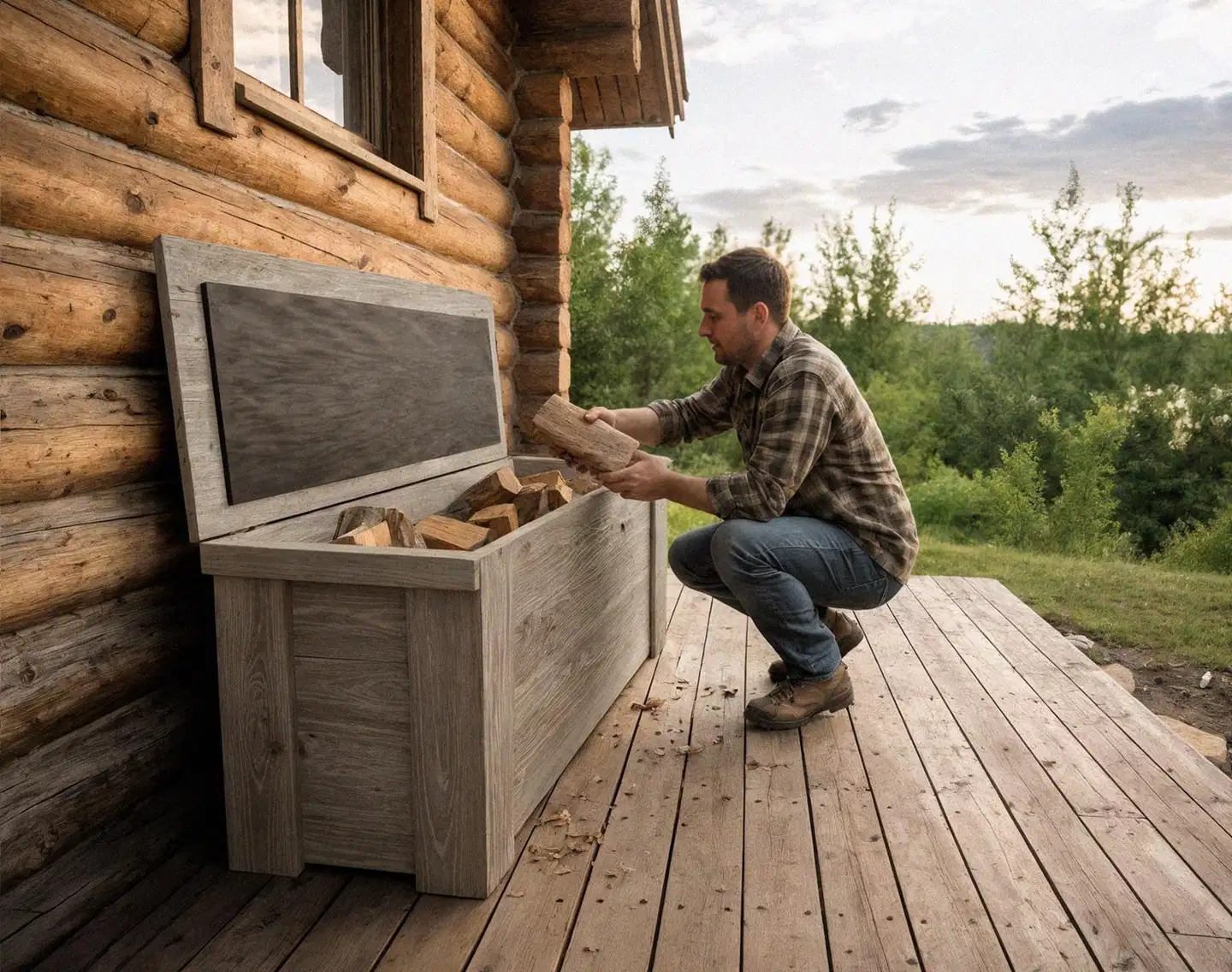 Piha-arkku, vaalean harmaa, 40x45x120cm - 4