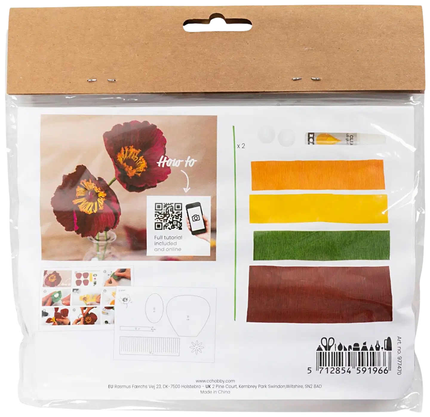 Creativ Company askartelusetti mini kreppipaperi, unikko - 2