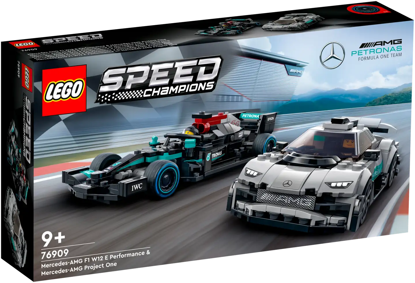 LEGO® Speed Champions Mercedes-AMG F1 W12 E Performance ja Mercedes-AMG Project One 76909 Rakennussarja; Yli 9-vuotiaille (564 osaa) - 2