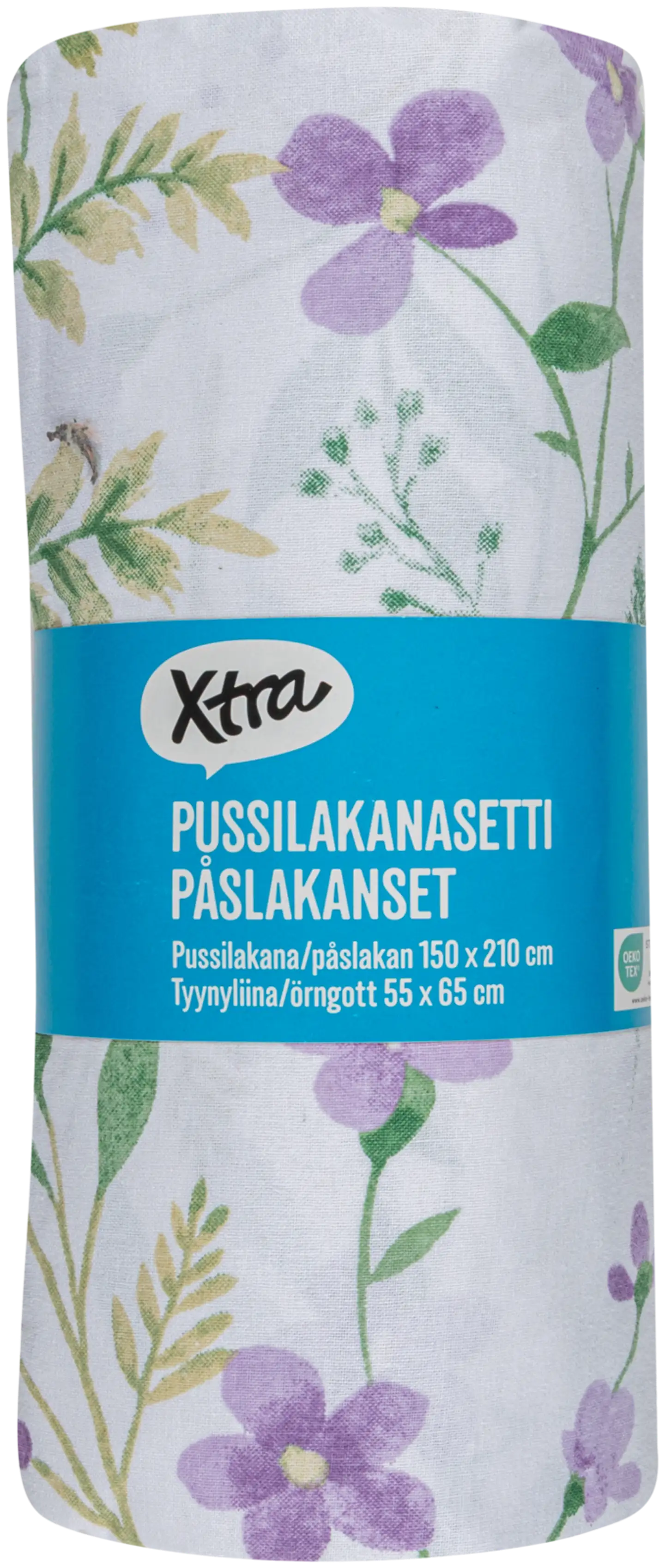 Xtra pussilakanasetti Wild Flowers 150x210 cm liila - 2