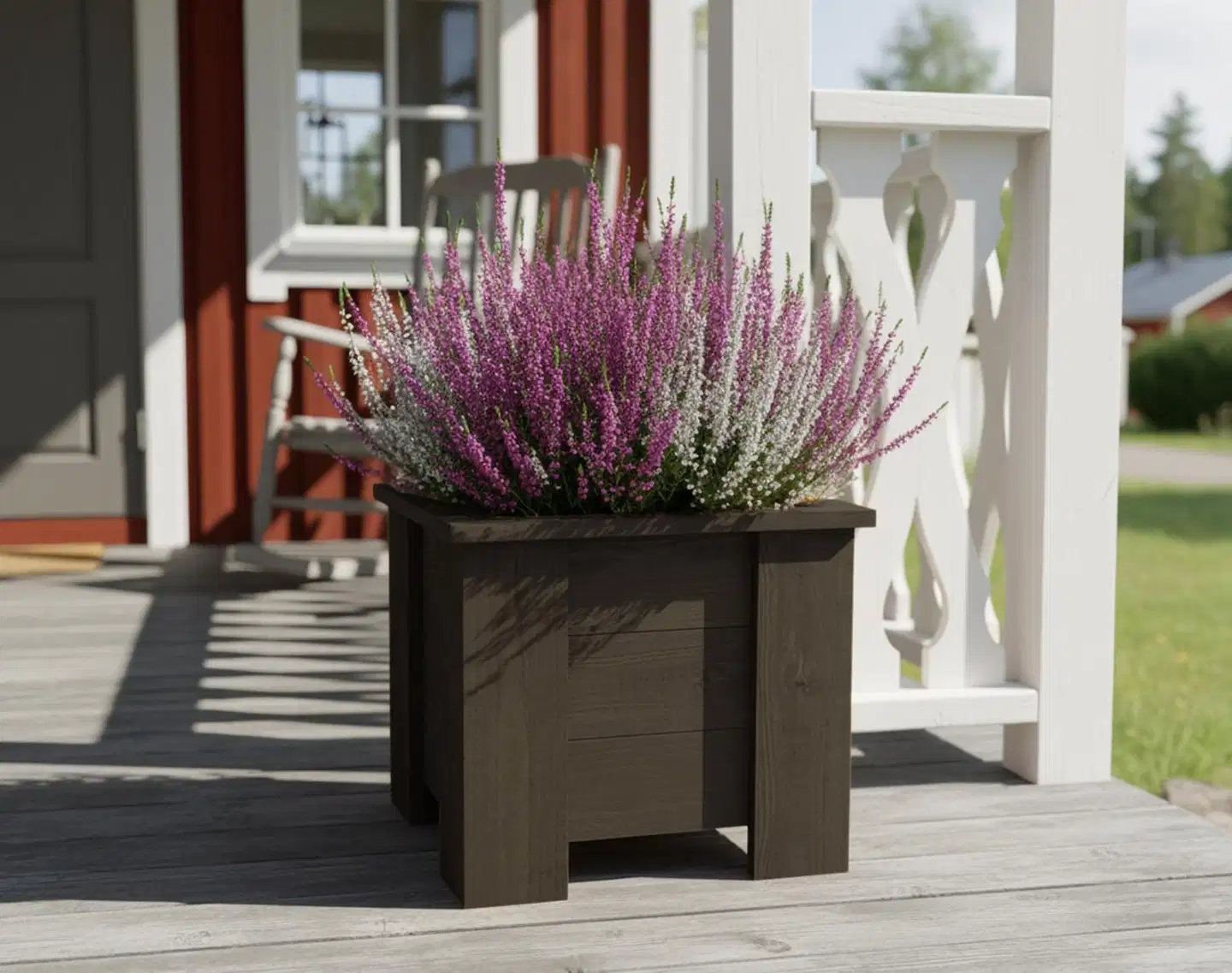 Miljöörakennus kukkalaatikko 35x39x39cm tummanharmaa - 4