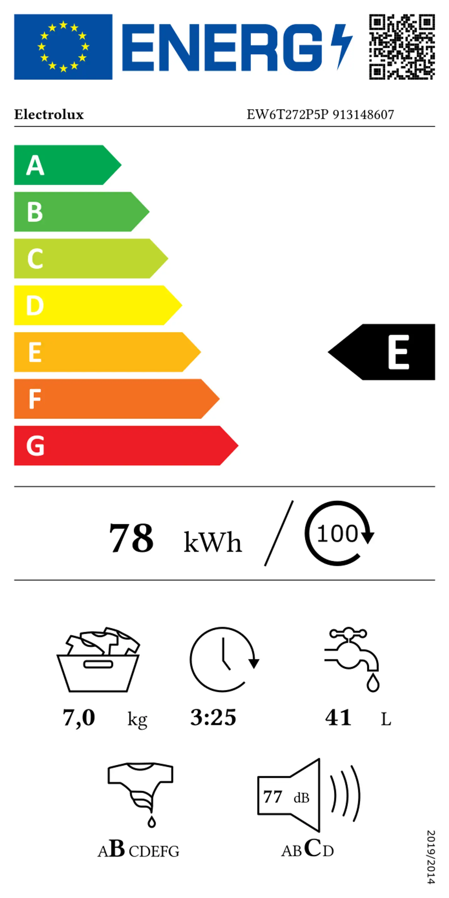 Electrolux päältä täytettävä pyykinpesukone EW6T272P5P 7kg valkoinen - 2