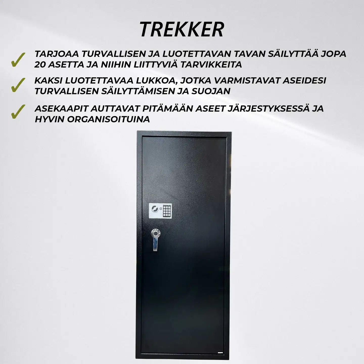 Trekker Asekaappi 20-Asetta AS2000, Musta, Digitaalilukolla - 4