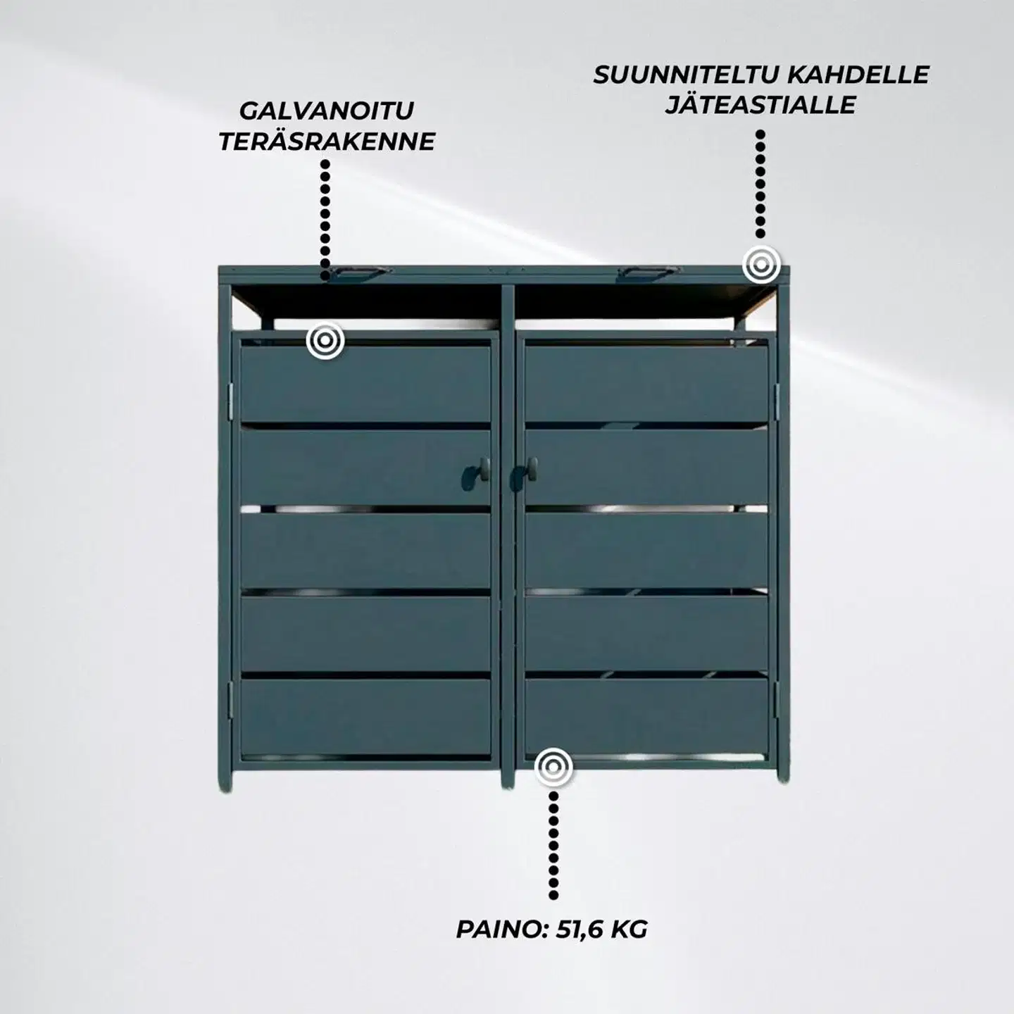 Fornorth roskakatos premium 139x82x121cm - 2