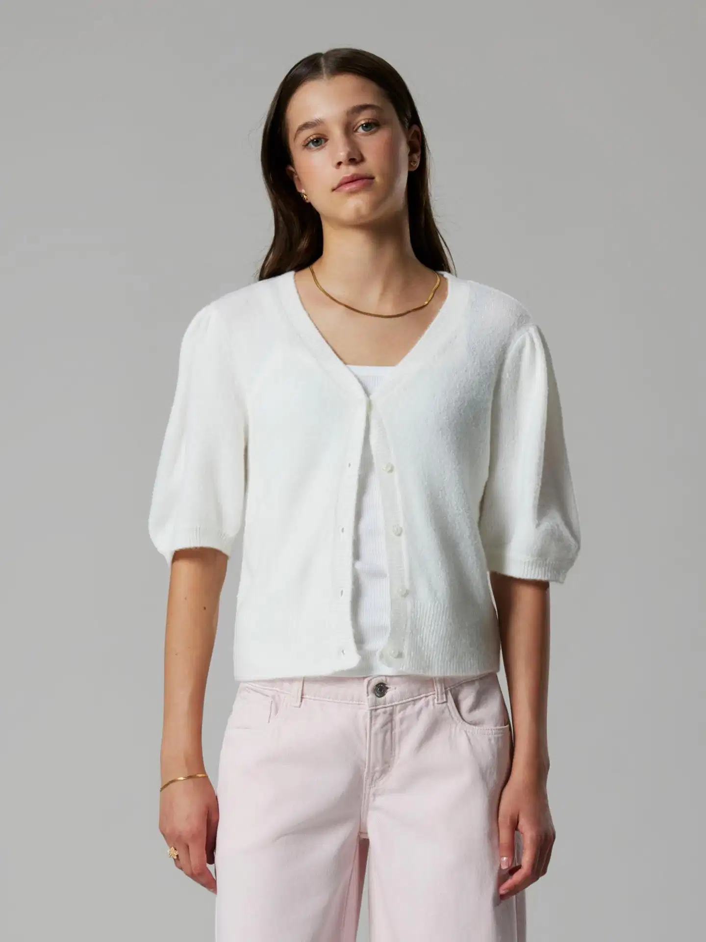 LMTD lasten neuletakki - White Alyssum - 2