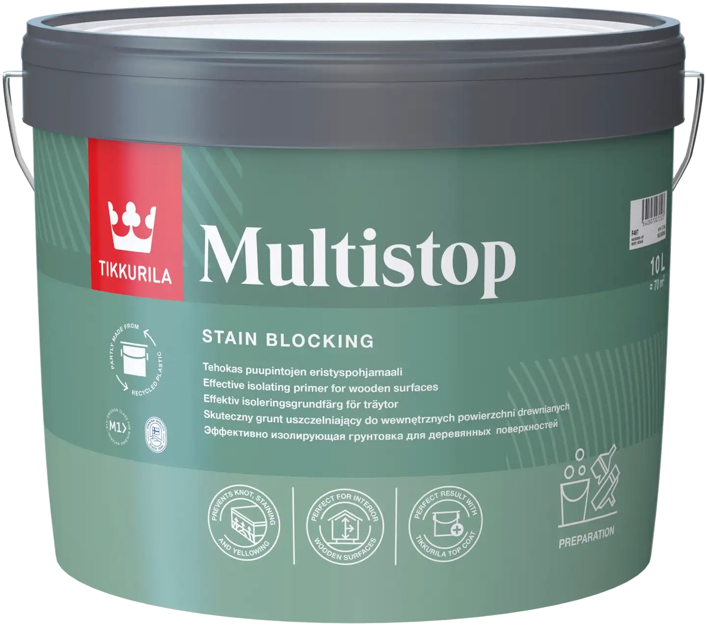 Tikkurila eristyspohjamaali Multistop 10 l valkoinen F497 himmeä