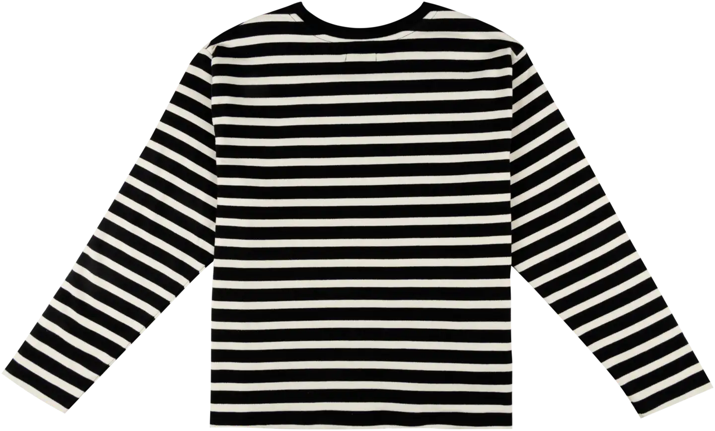 TEX naisten raidallinen terrypaita I993077 - BLACK 1 - 2