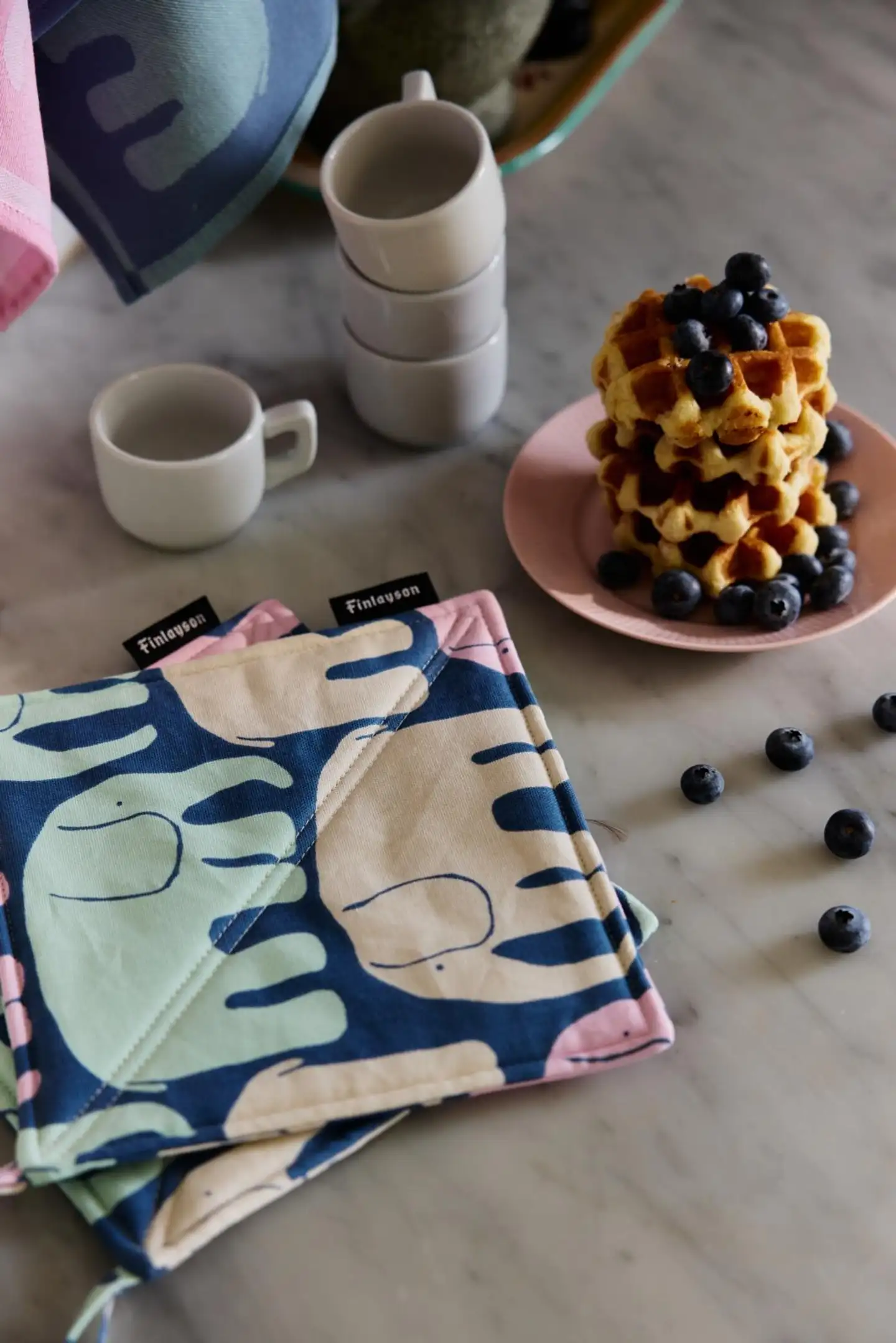 Finlayson patalappu Elefantti multi siniharm/pastelli 2kpl 22x22 - 4