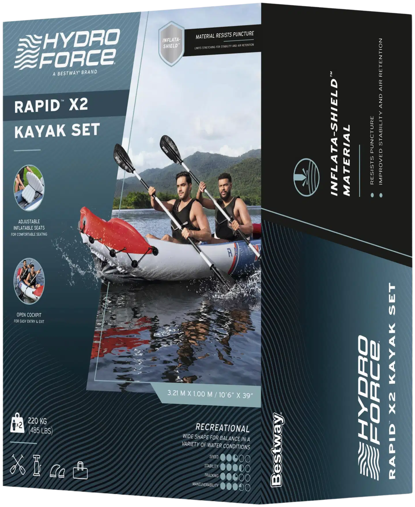 Hydro-Force ilmatäytteinen kajakki Rapid X2 3,21x1 m - 2