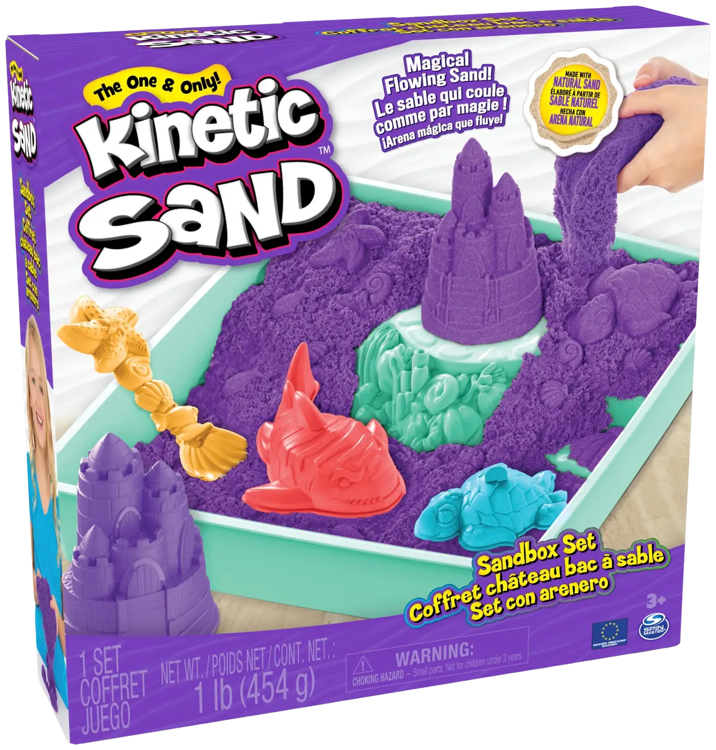 Kinetic Sand hiekkalaatikkosetti violetti - 1