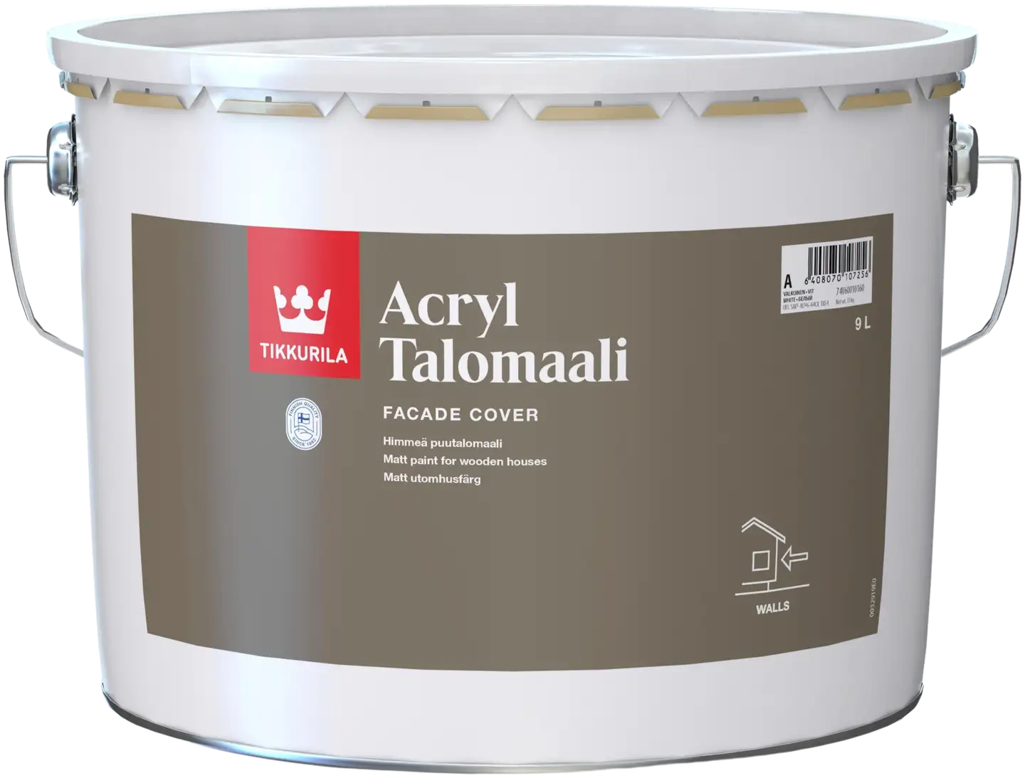 Tikkurila Acryl Talomaali 9l A valkoinen himmeä sävytettävissä