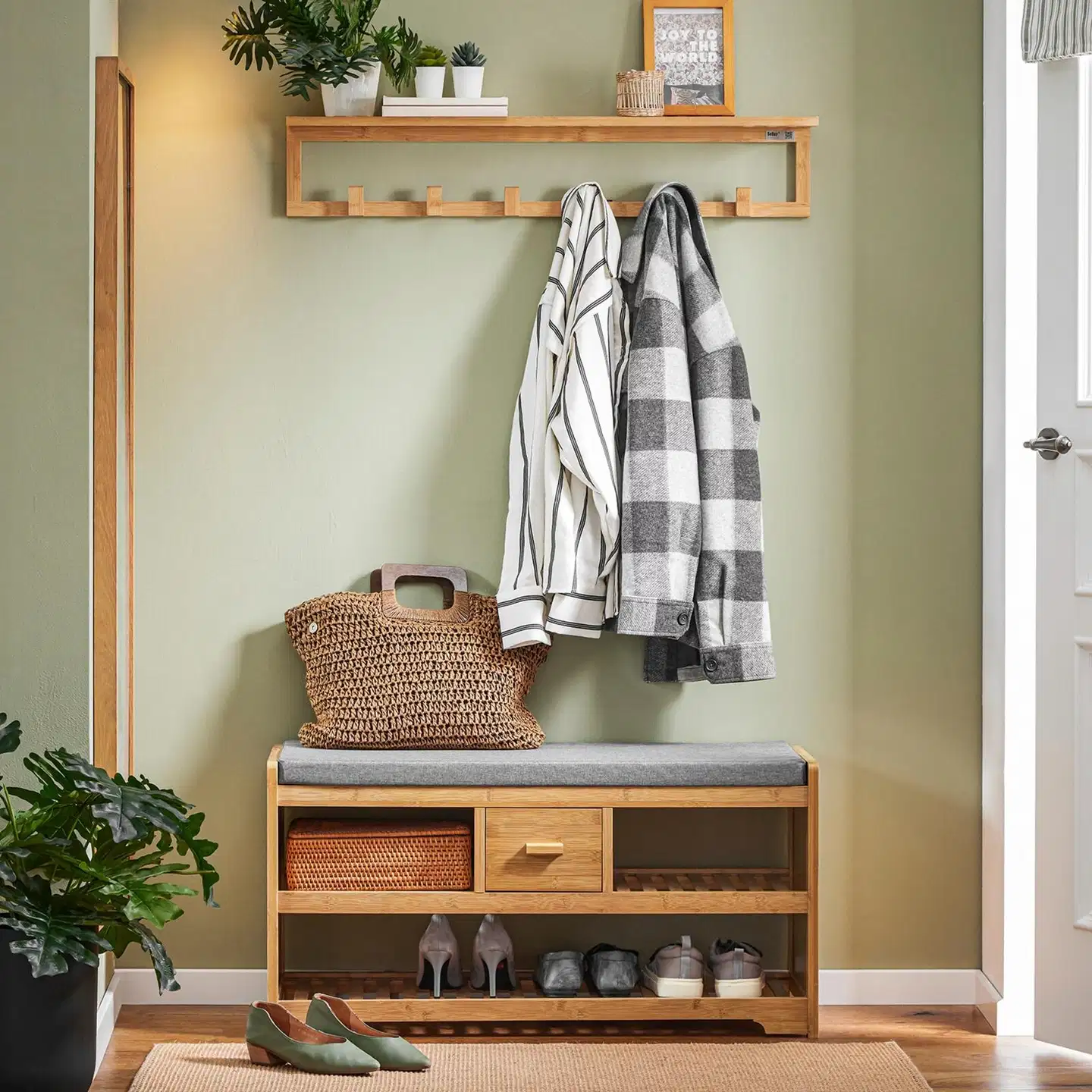 SoBuy kenkäpenkki bambu FSR75-N - 2