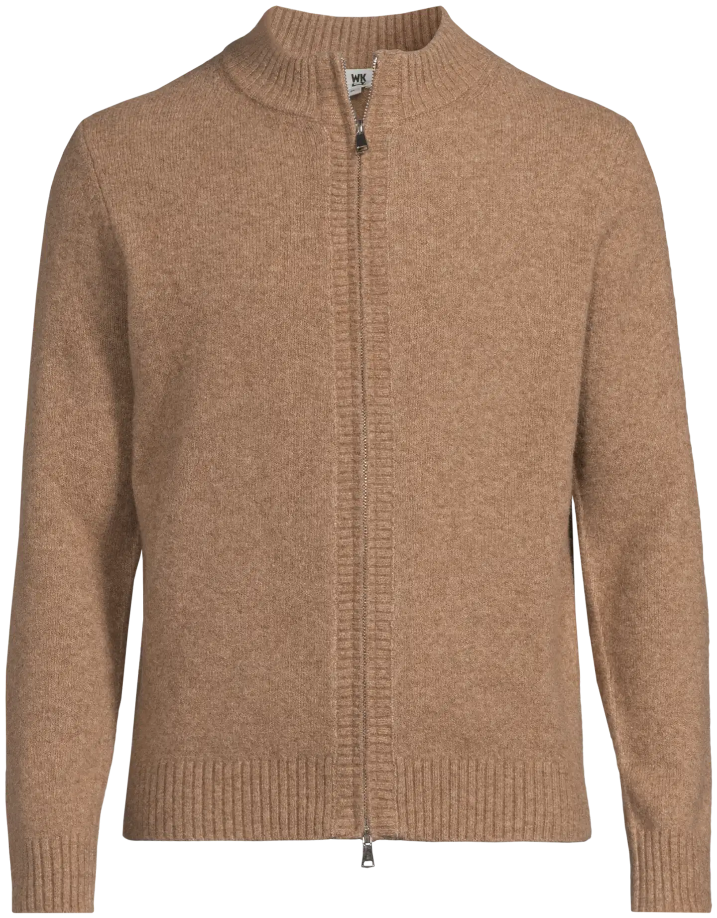 WKLY. miesten pehmeäpintainen vetoketjullinen neuletakki 195W362671 - brown melange - 2