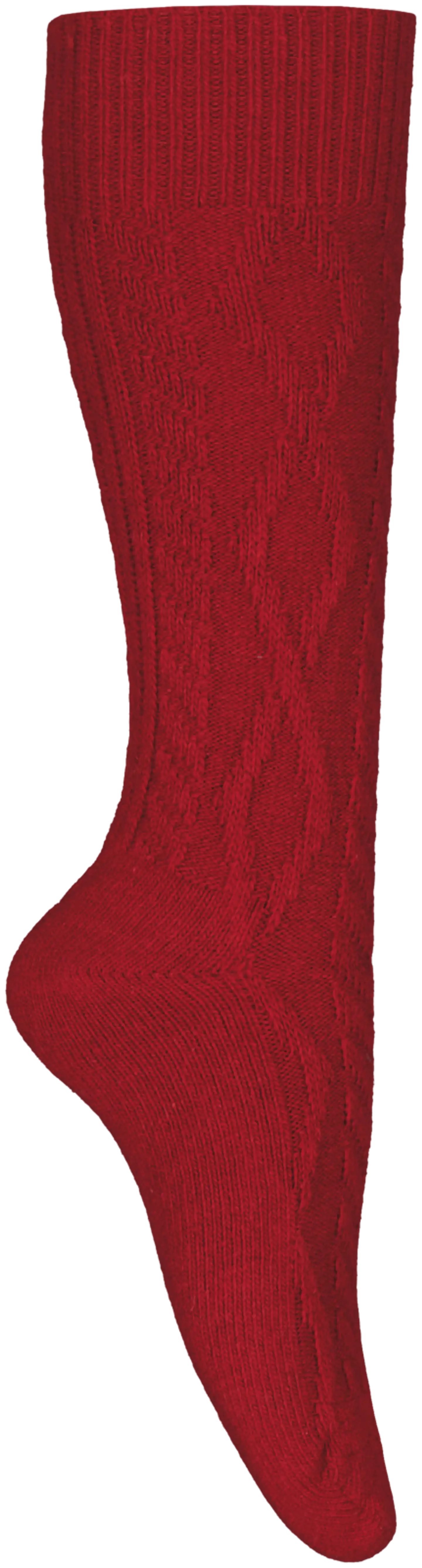 Norlyn naisten villasekoitesukat - Merry Red Cable - 1