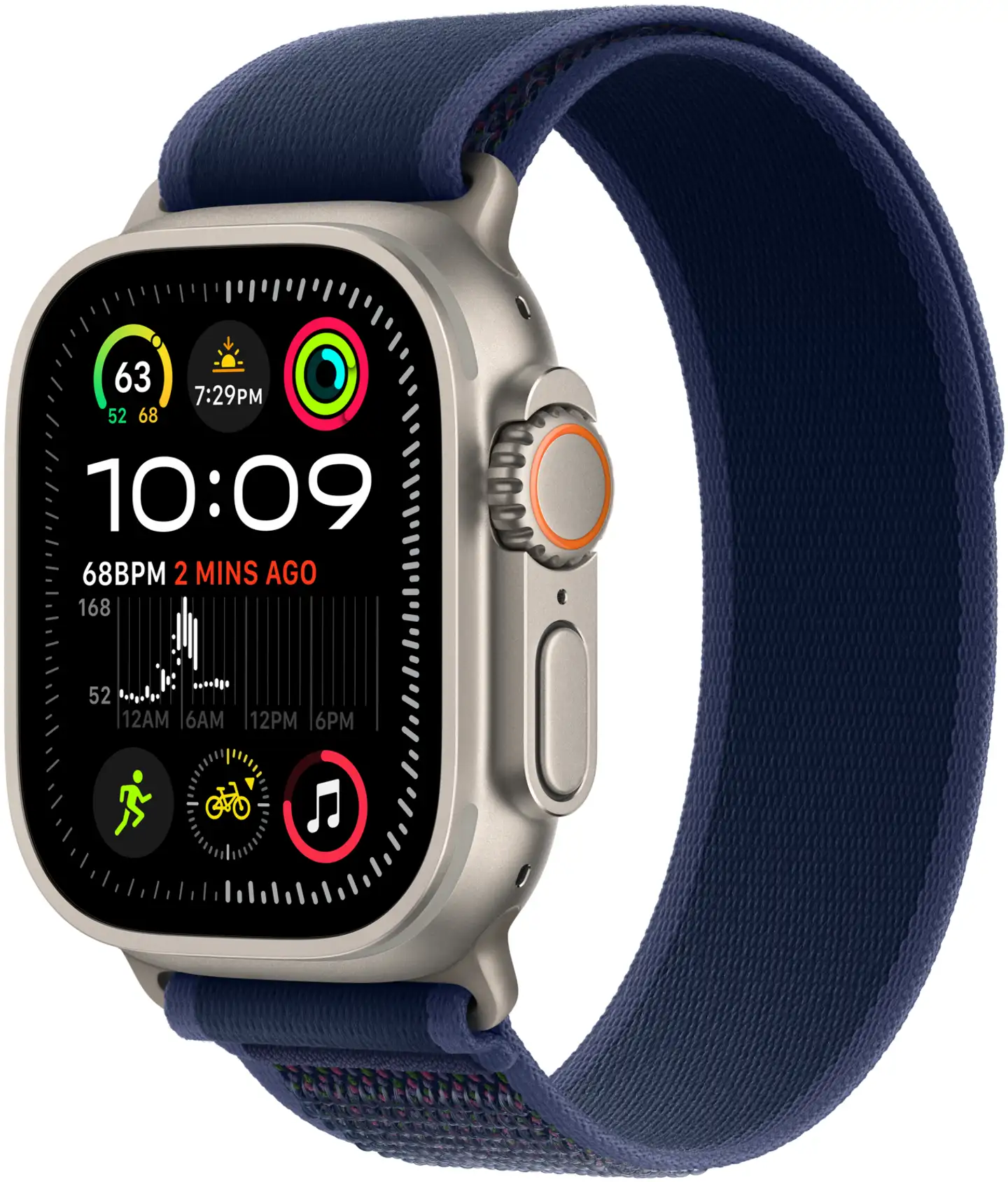 Apple Watch Ultra 2 GPS + Cellular 49mm luonnontitaani kotelo, Blue Trail Loop ranneke - S/M - MX4J3KS/A - 2