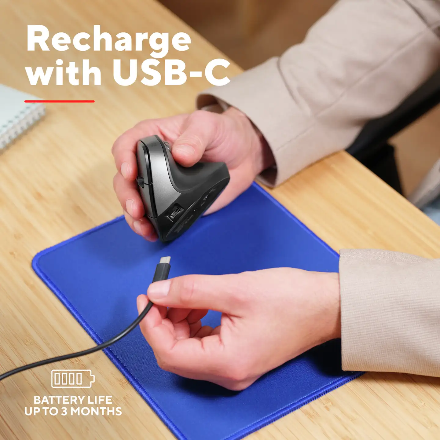 Trust Bayo II ergonominen langaton hiiri musta - 9